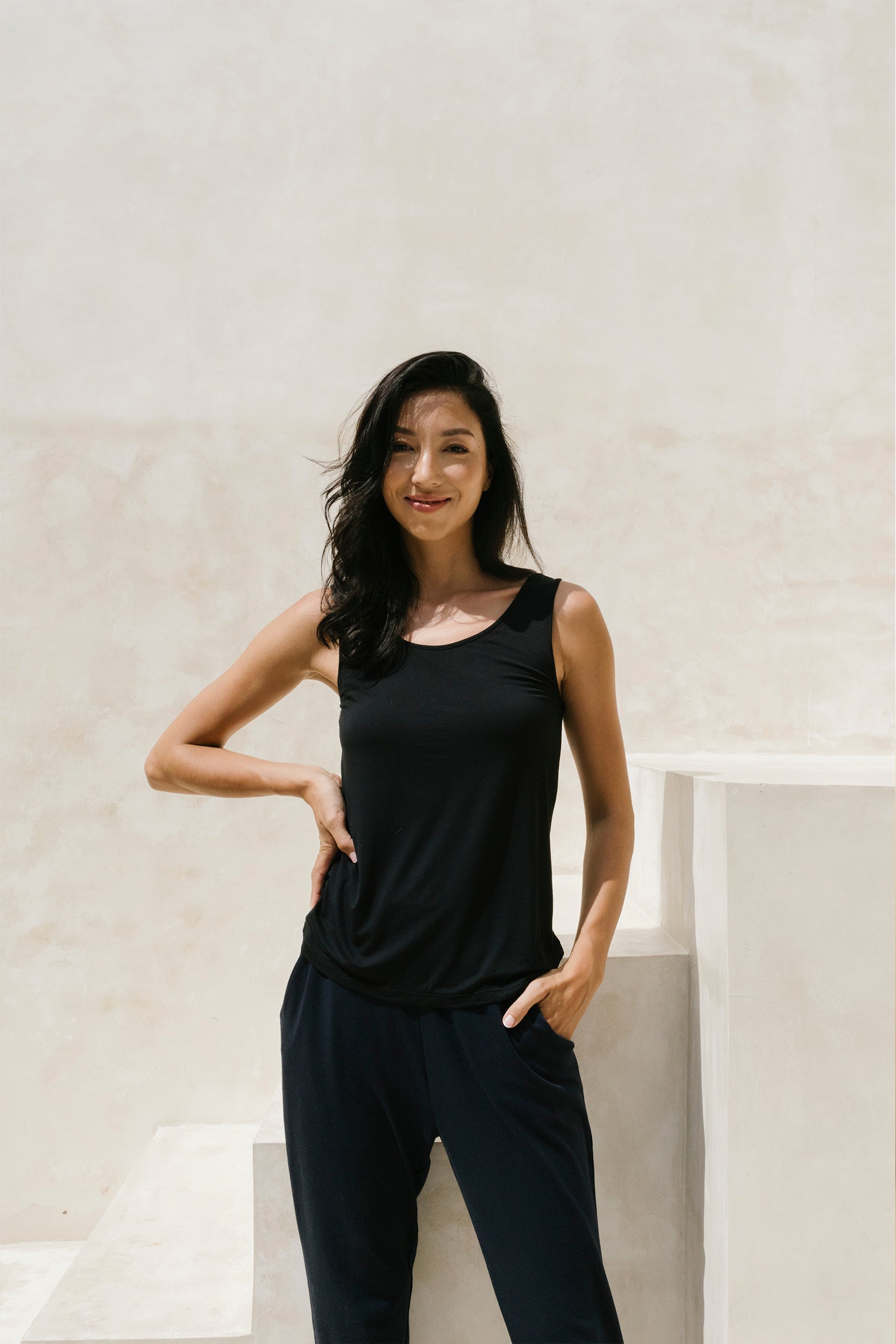 Lounge Tank Top in Noir