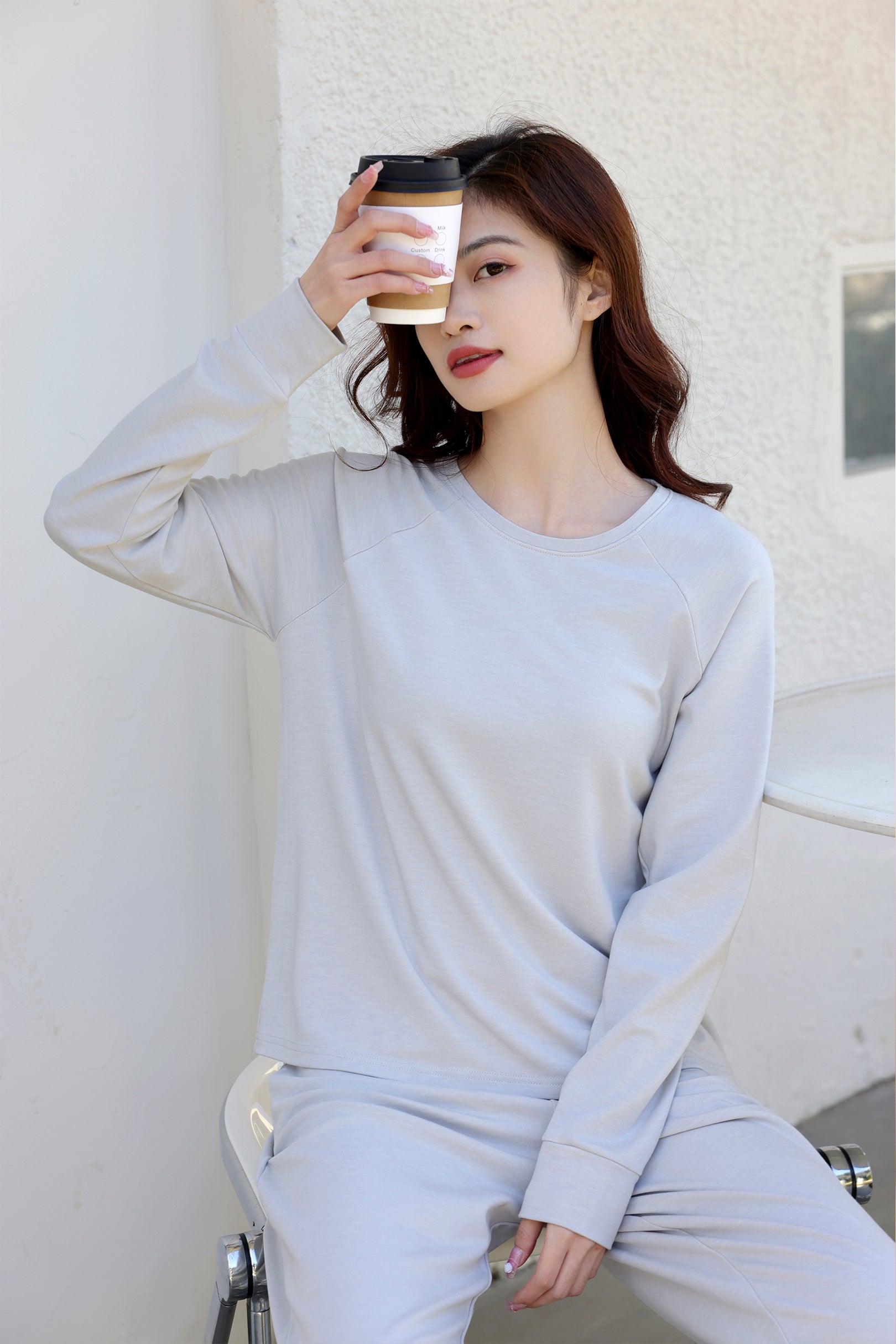 AirMode Pullover Crew in Cloud Grey