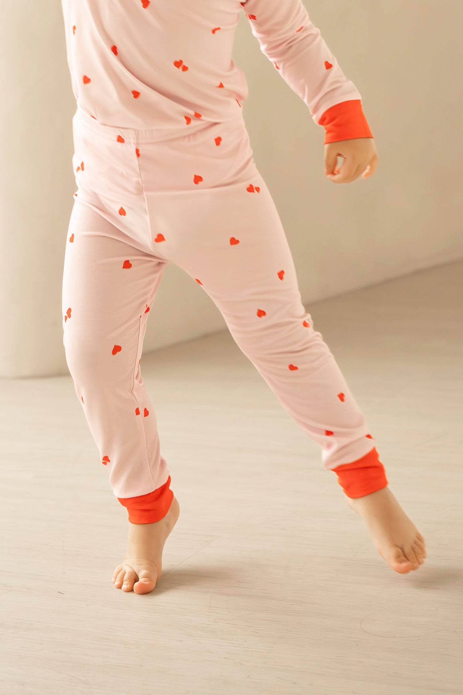 Kids Long Pyjamas Set in Hearts