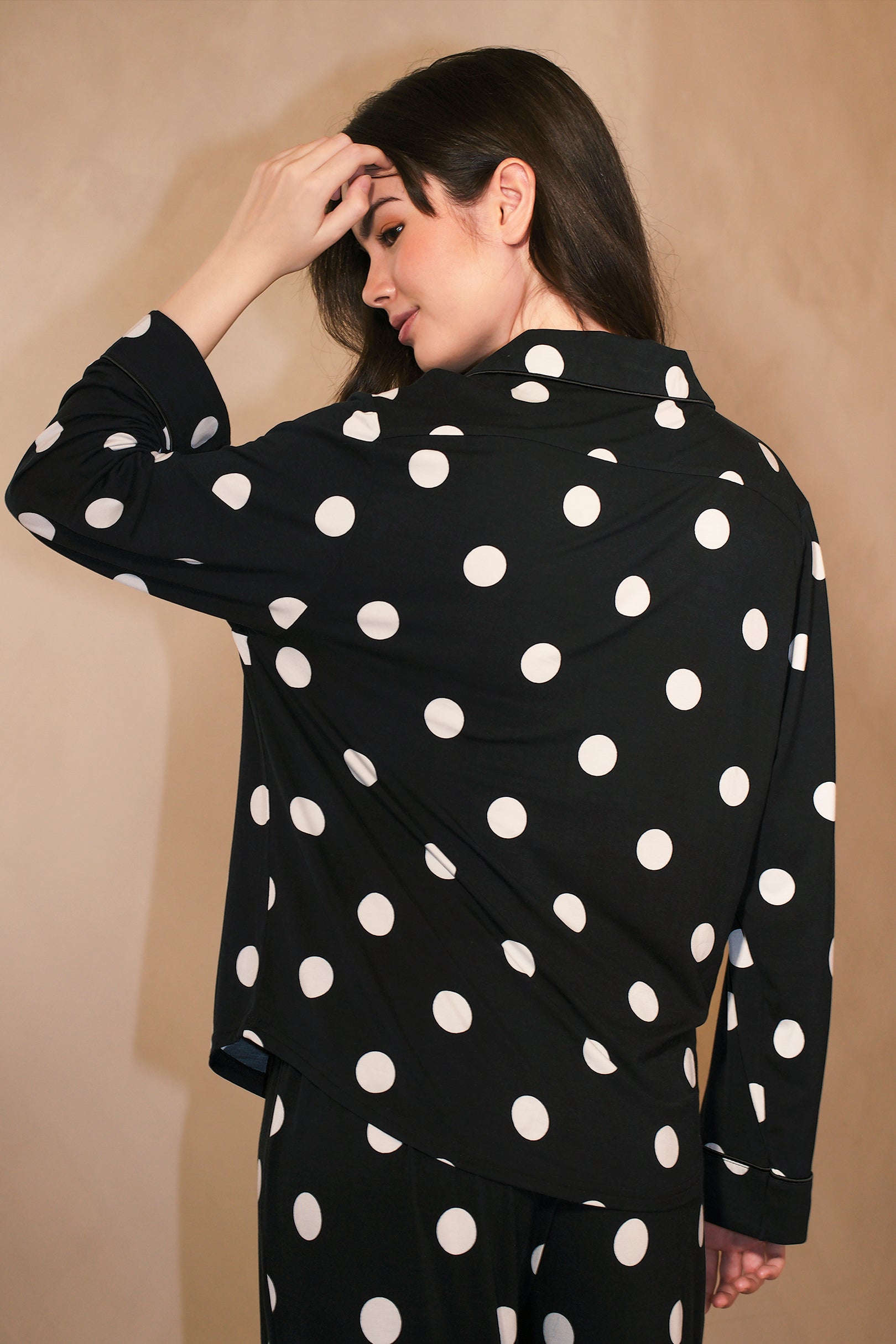Signature Long Pyjamas Set in Polka Dot