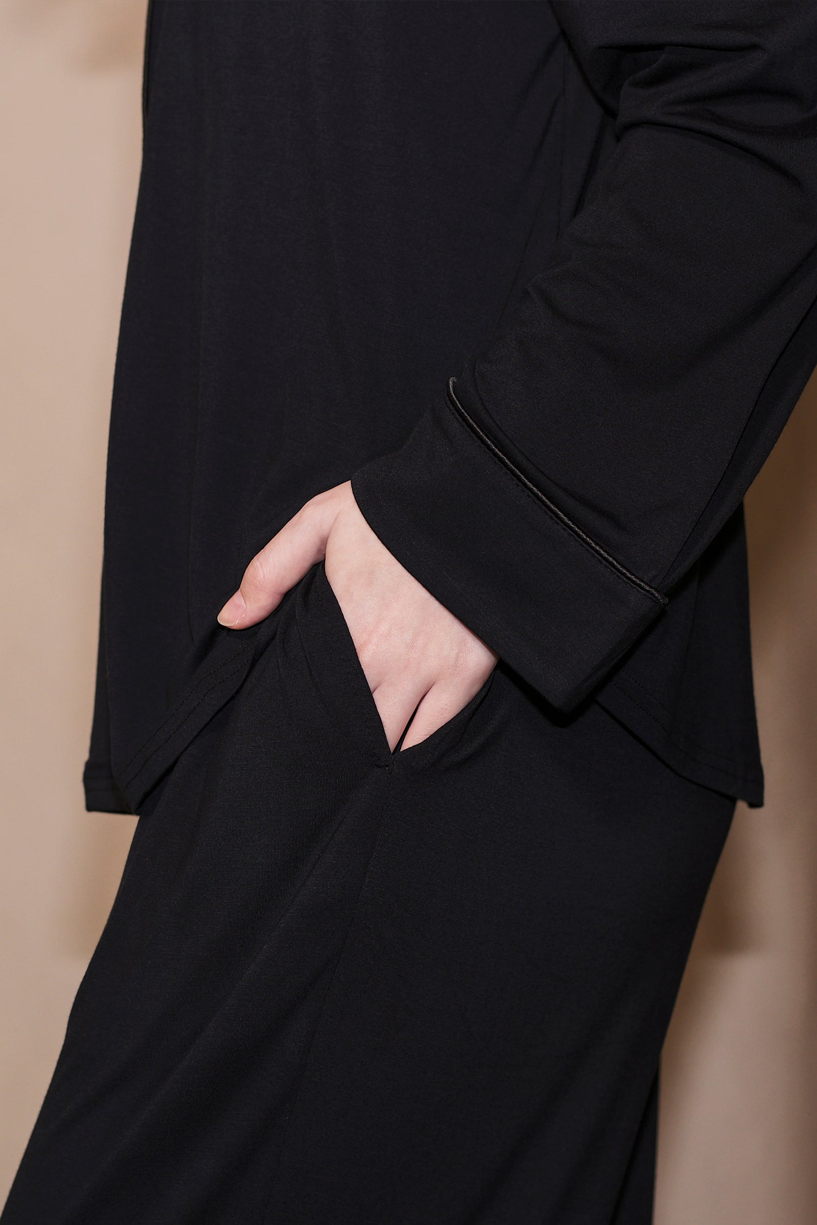 Signature Long Pyjamas Pants in Noir