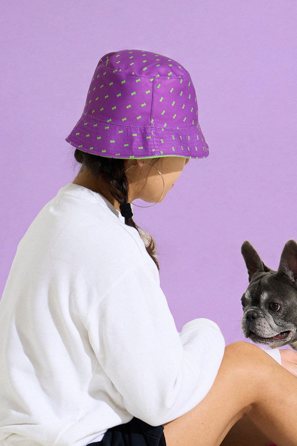 Selenight Co x Pat Law Reversible Bucket Hat in Eggplant