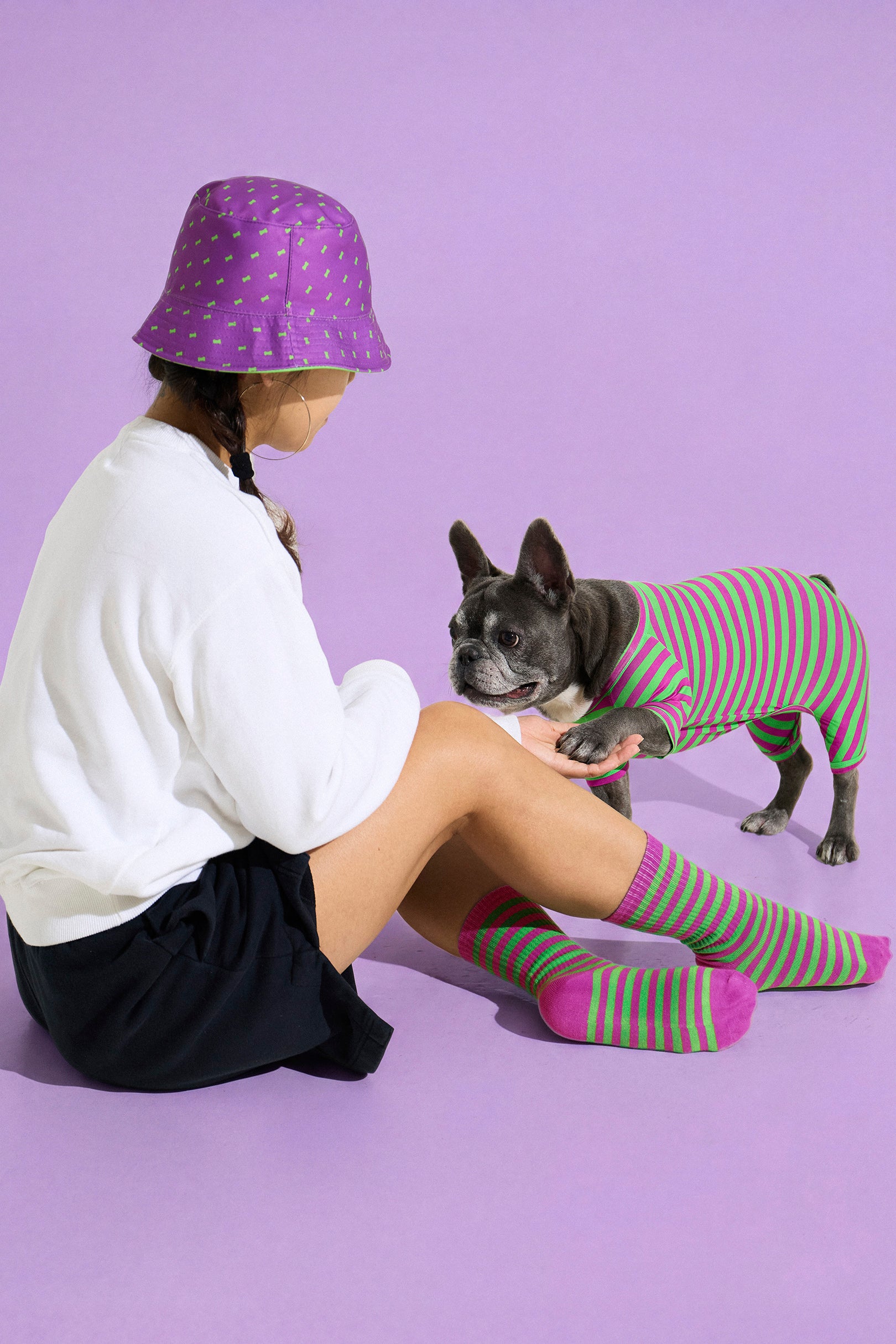 Selenight Co x Pat Law Reversible Bucket Hat in Eggplant