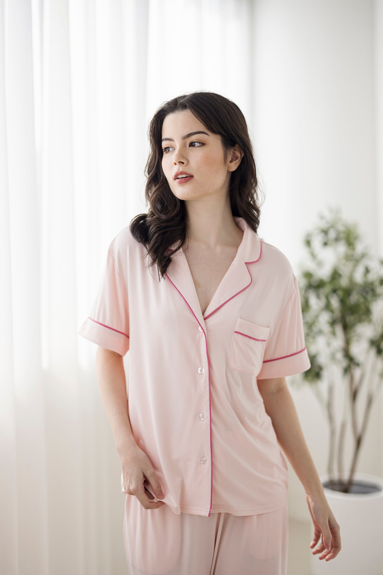 Signature (Pants Set) Pyjamas Top in Blush