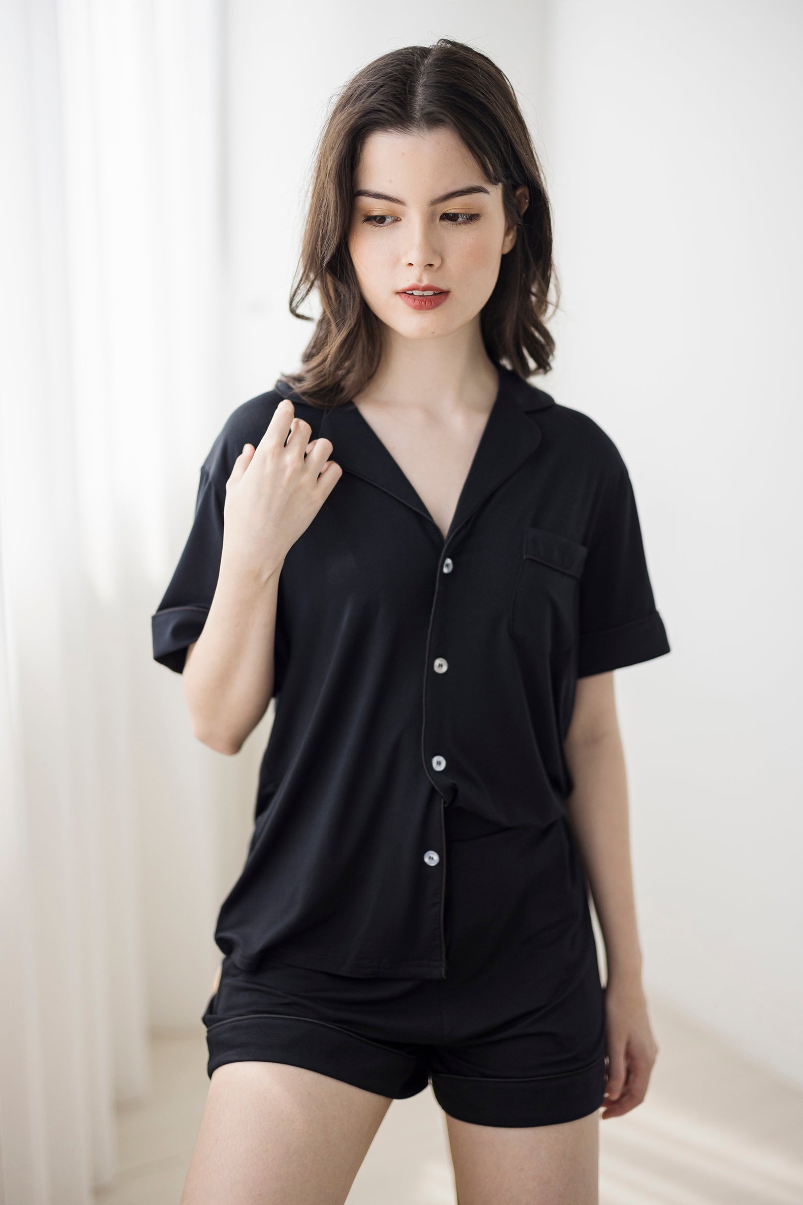 Signature Pyjamas Shorts in Noir