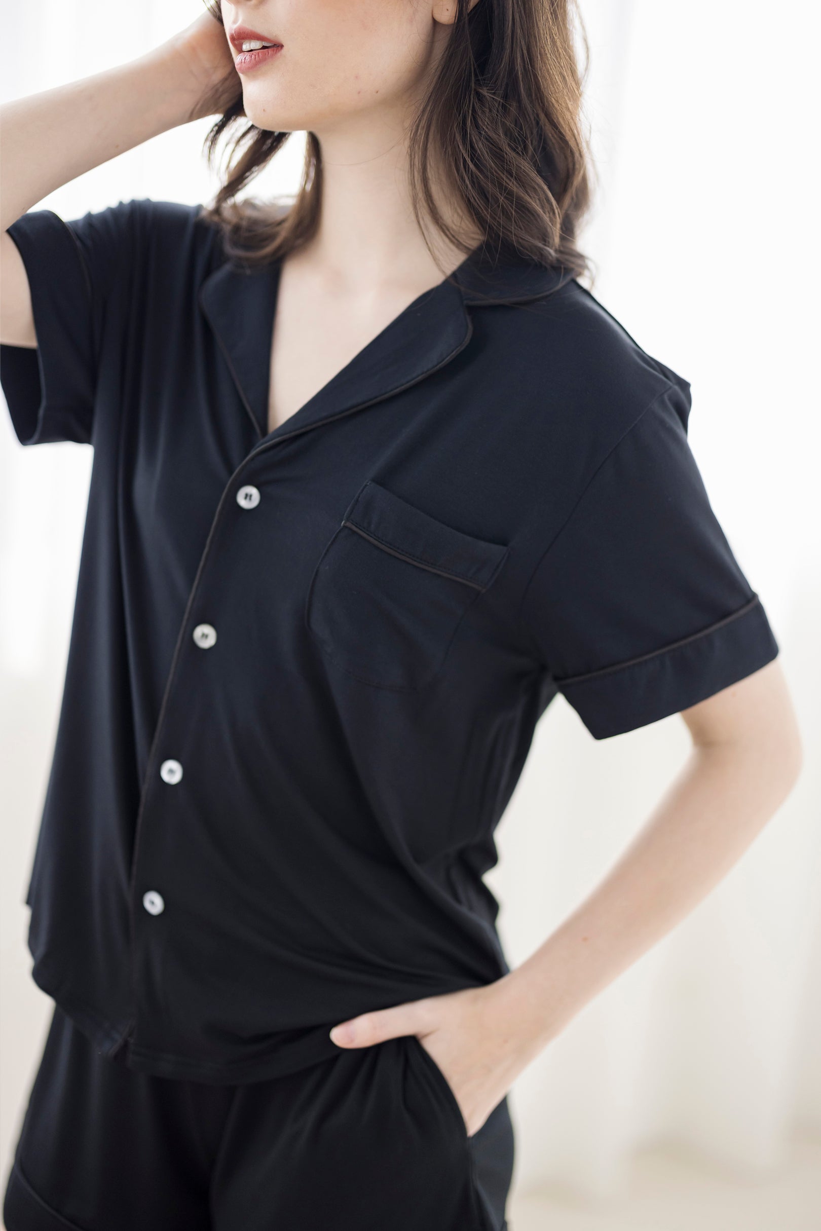 Signature Pyjamas Set in Noir