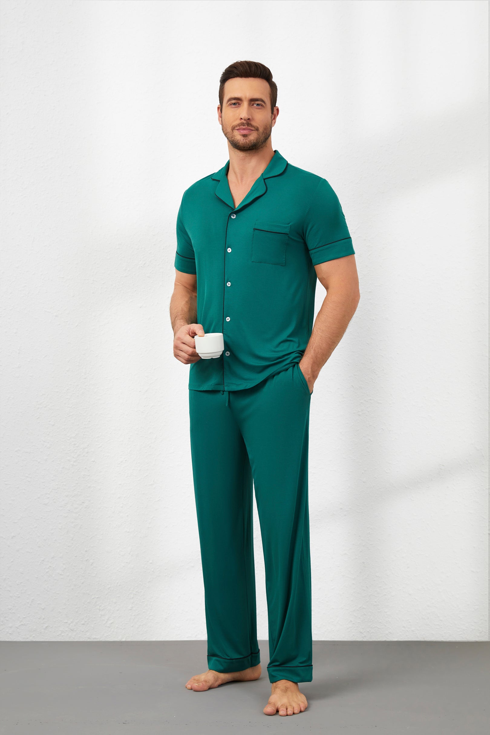 Men's Signature Pants Set in Pine Green
