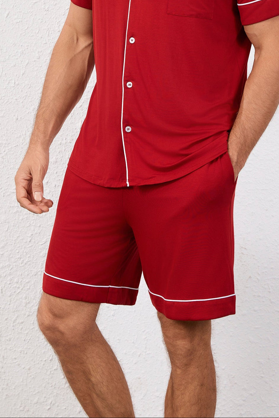 Men's Signature Pyjamas Shorts in Merah Putih