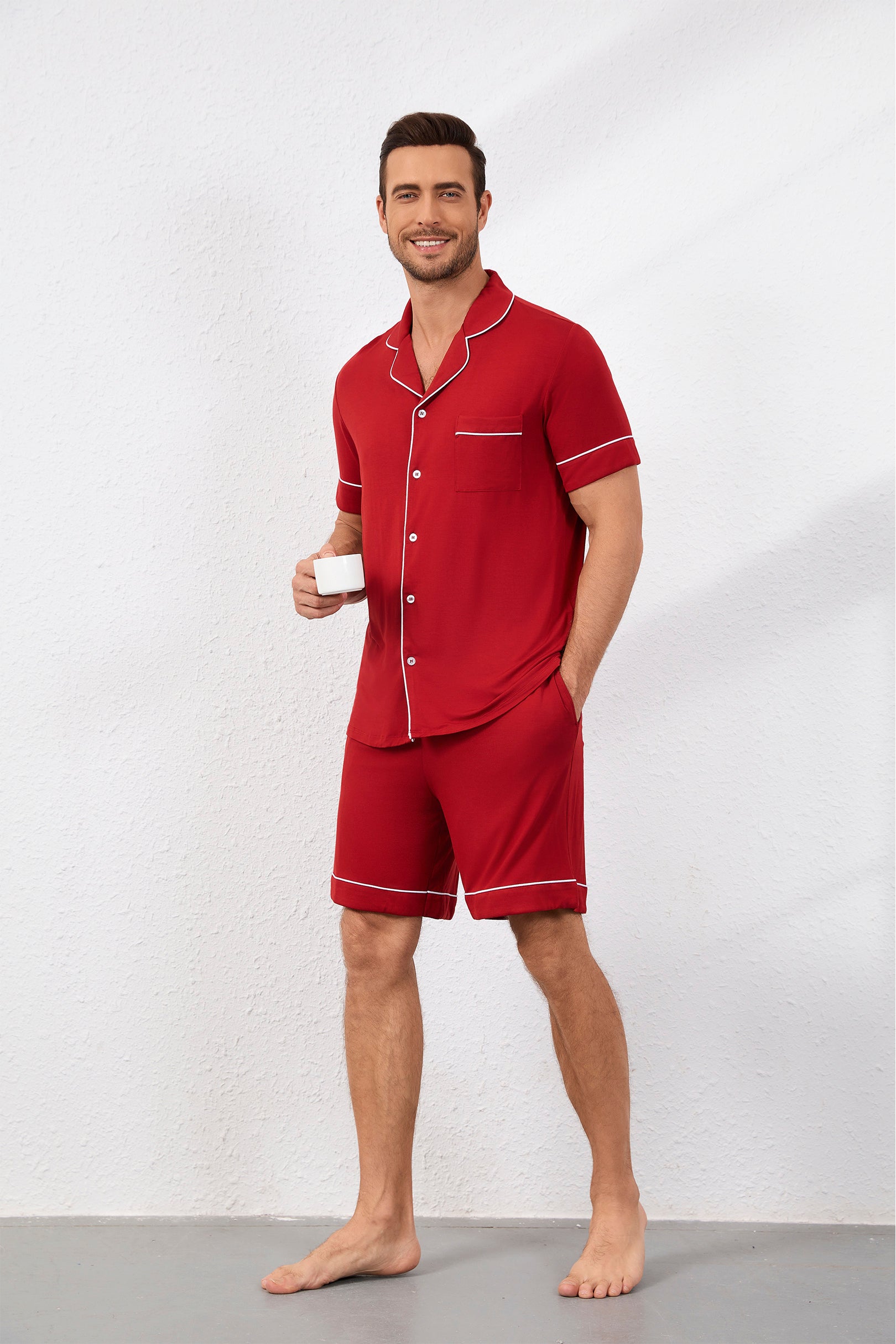 Men's Signature Pyjamas Shorts in Merah Putih
