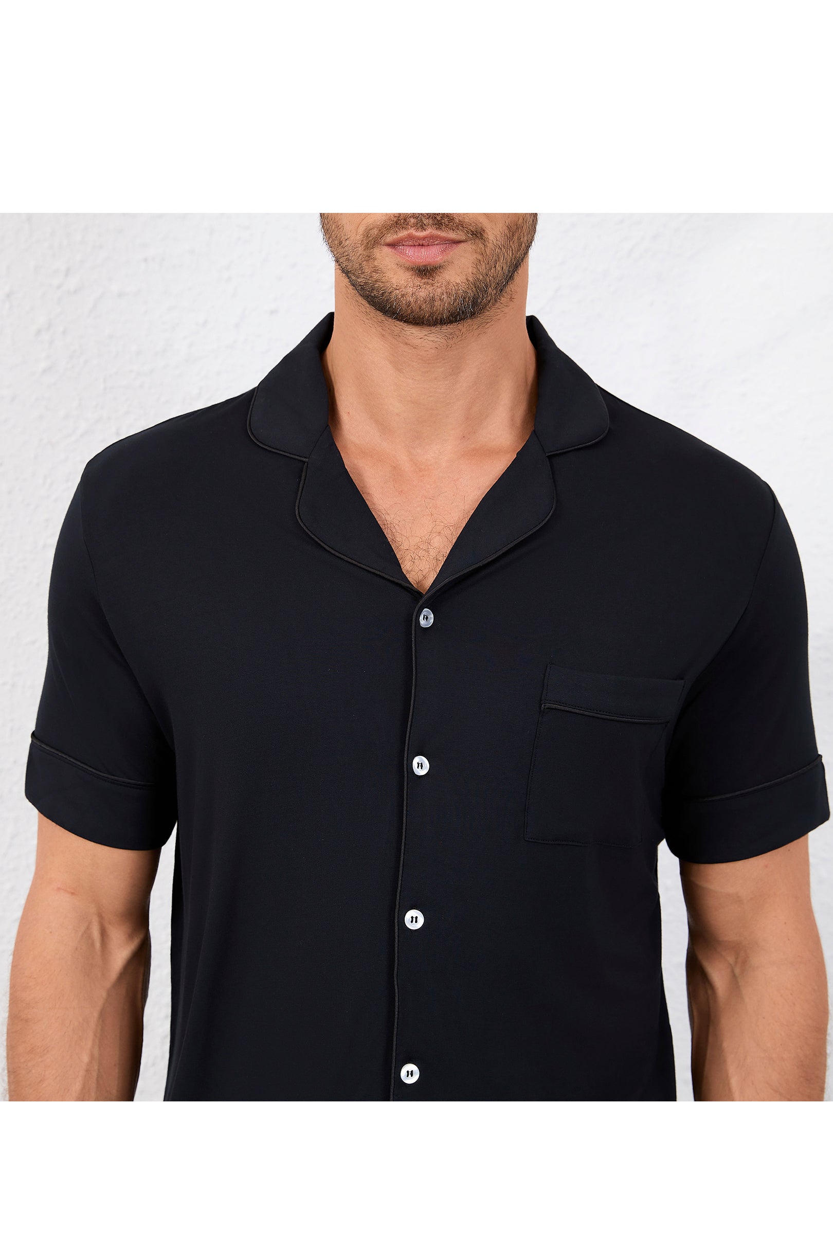Men's Signature Pyjamas Shirt in Noir