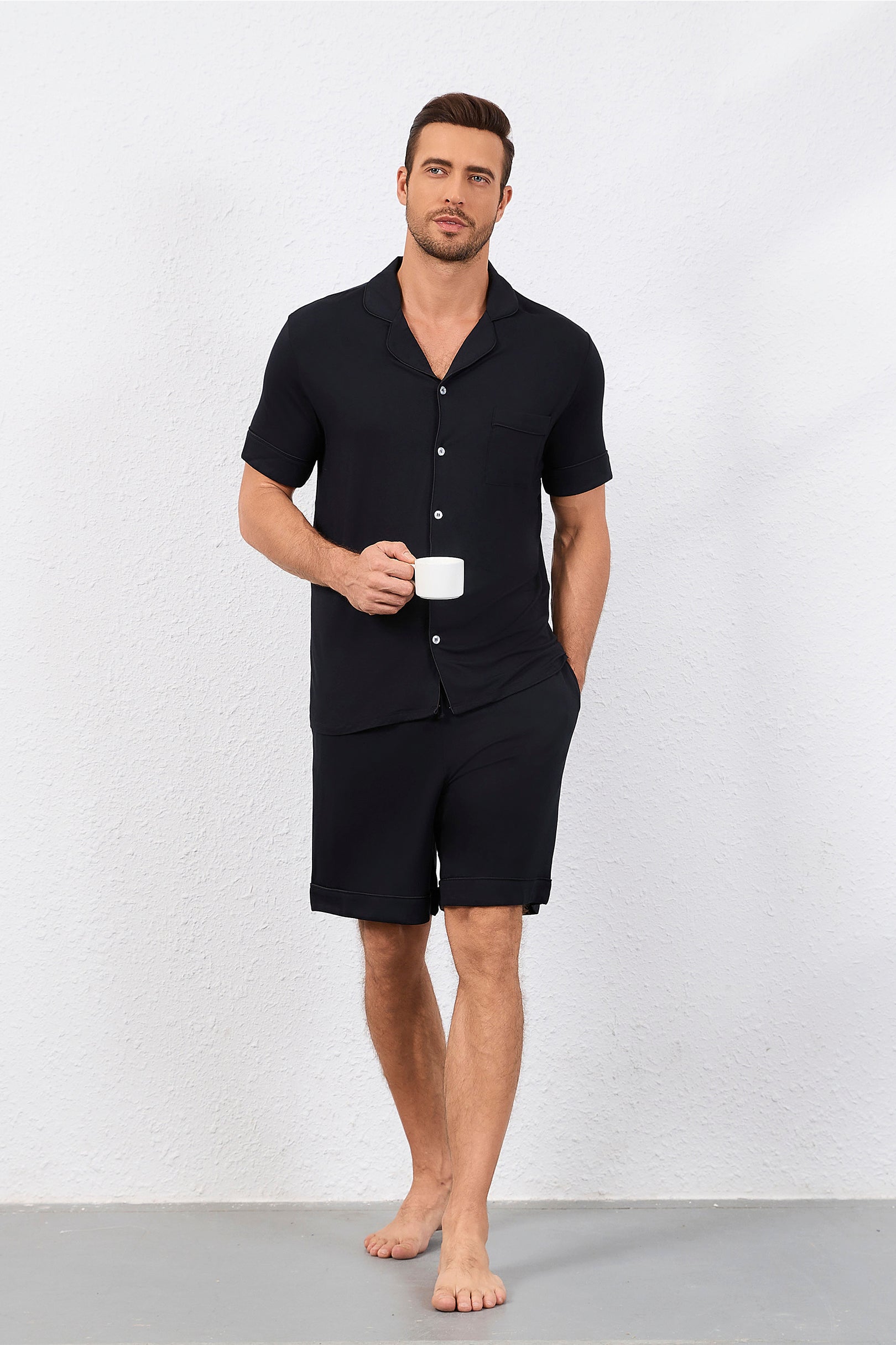 Men's Signature Pyjamas Set in Noir