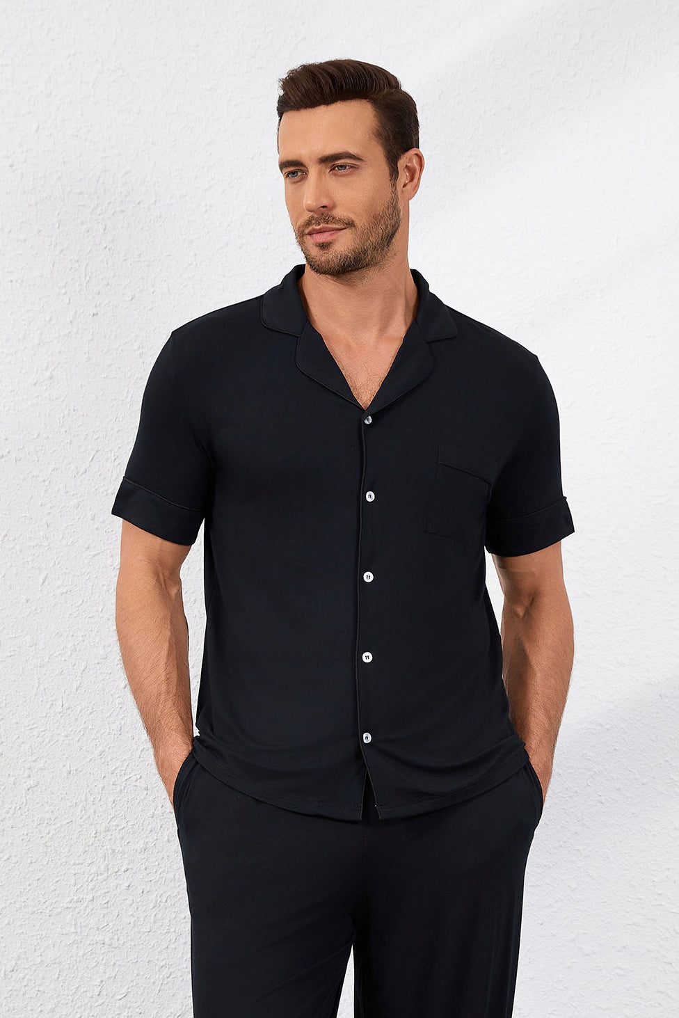 Men's Signature (Pants Set) Pyjamas Top in Noir