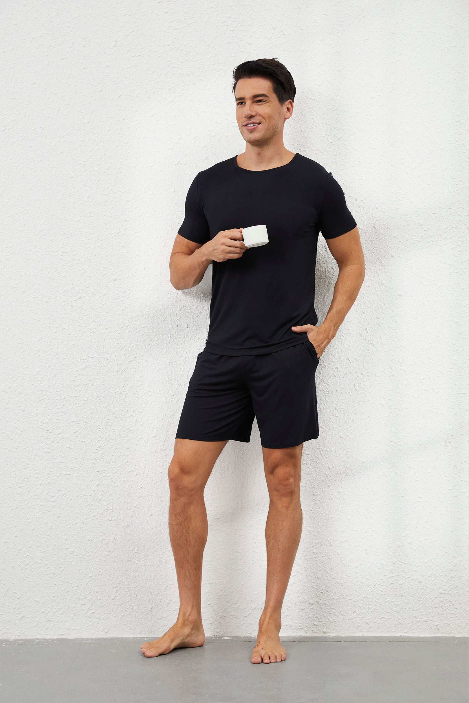 Men's Ice-Cool Lounge Tee in Noir