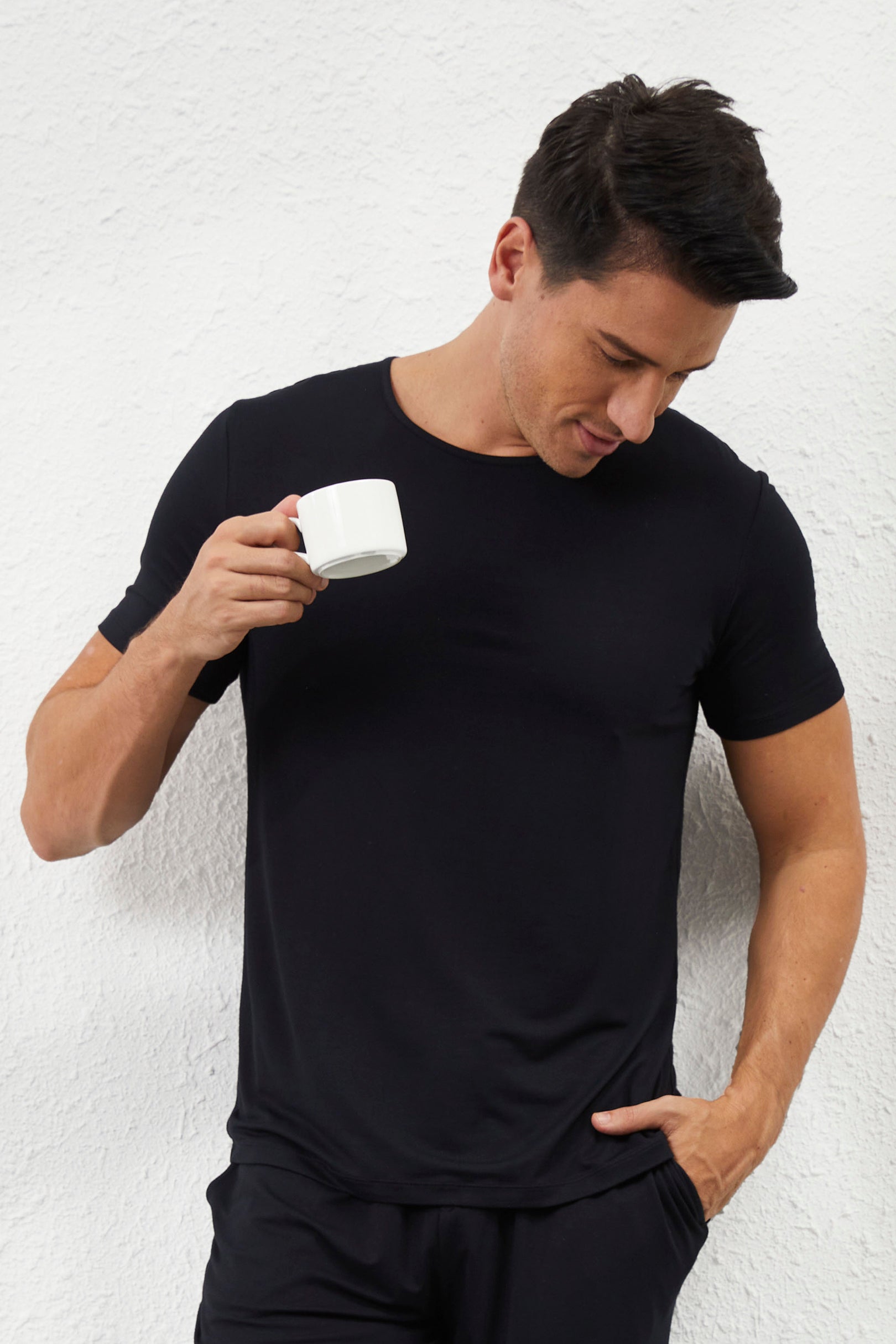 Men's Ice-Cool Lounge Tee in Noir