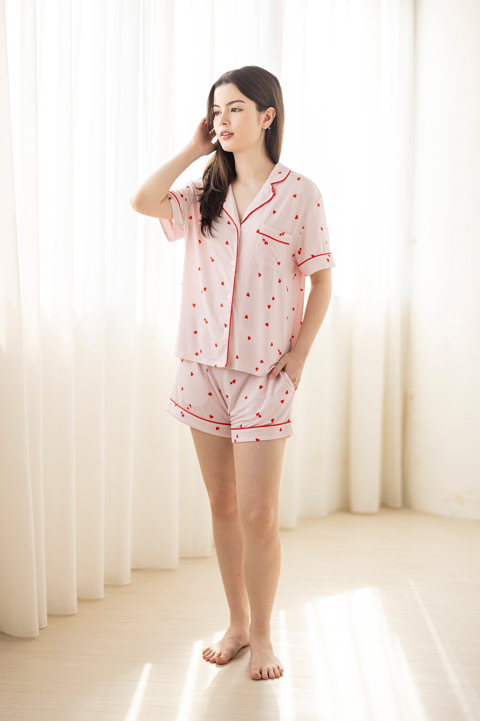 Signature Pyjamas Set in Hearts