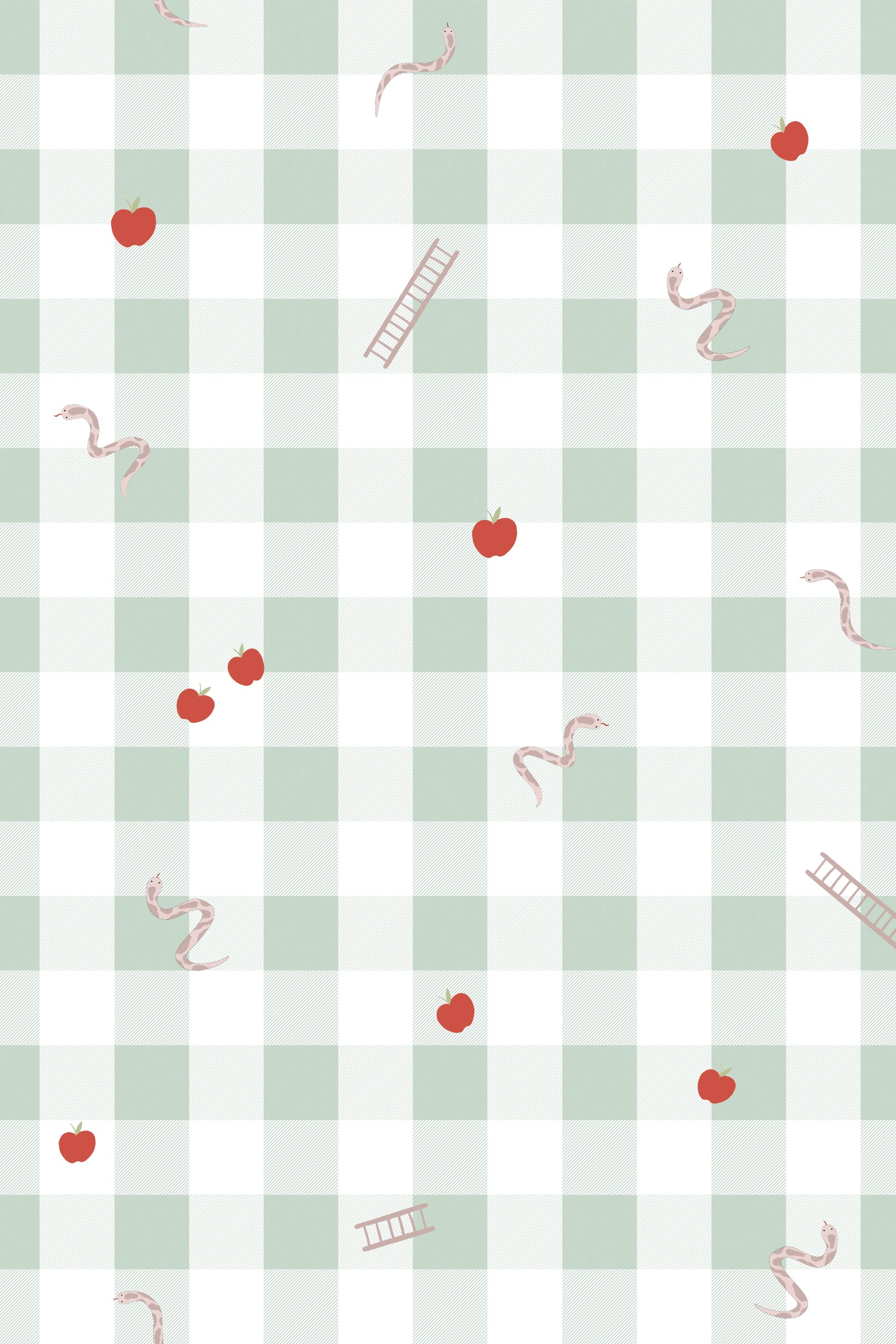 Selenightco x Sheila Sim Kids Snake & Ladder Long Pyjamas Set in Mint