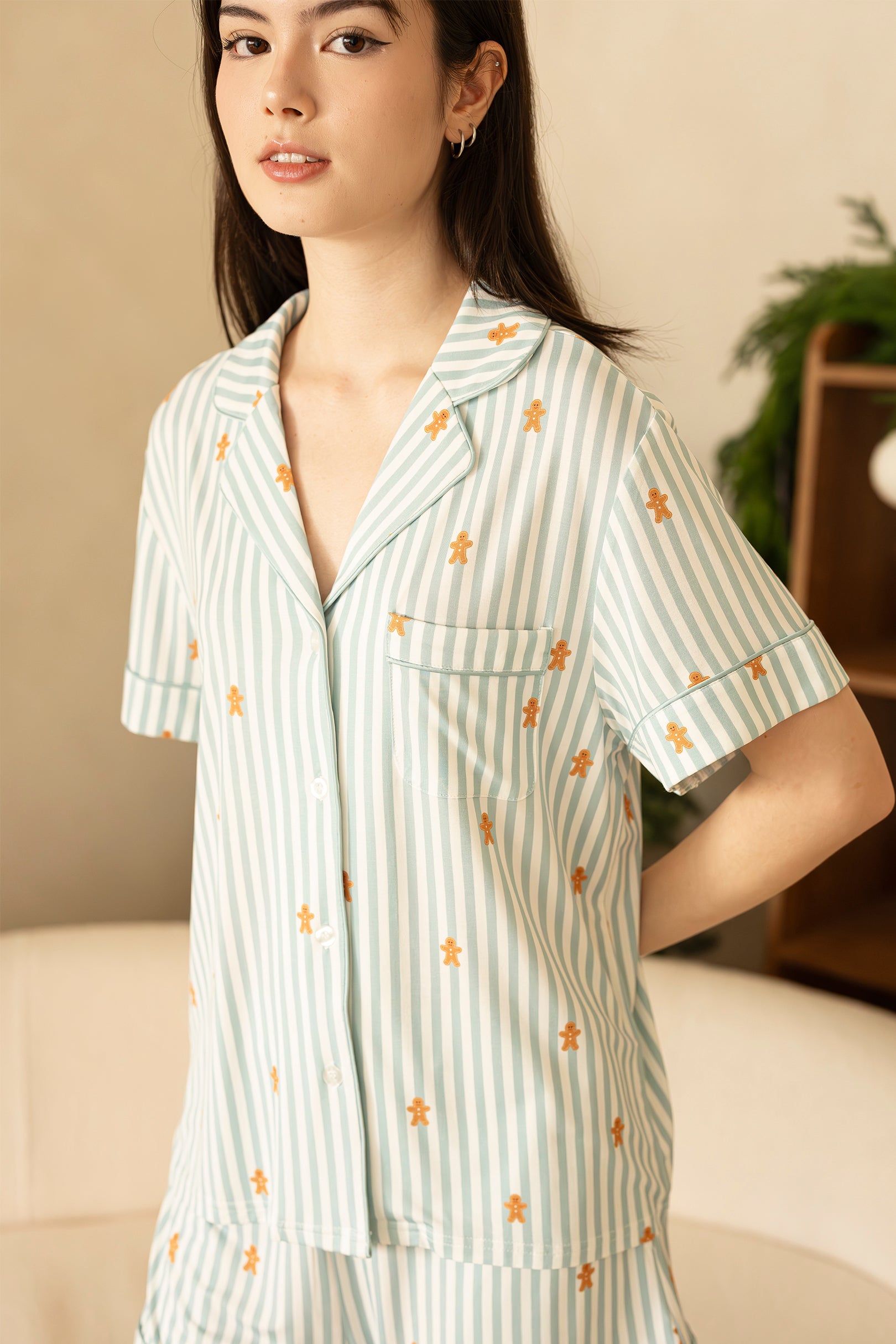 Signature Pyjamas Shorts in Gingerbread Lane