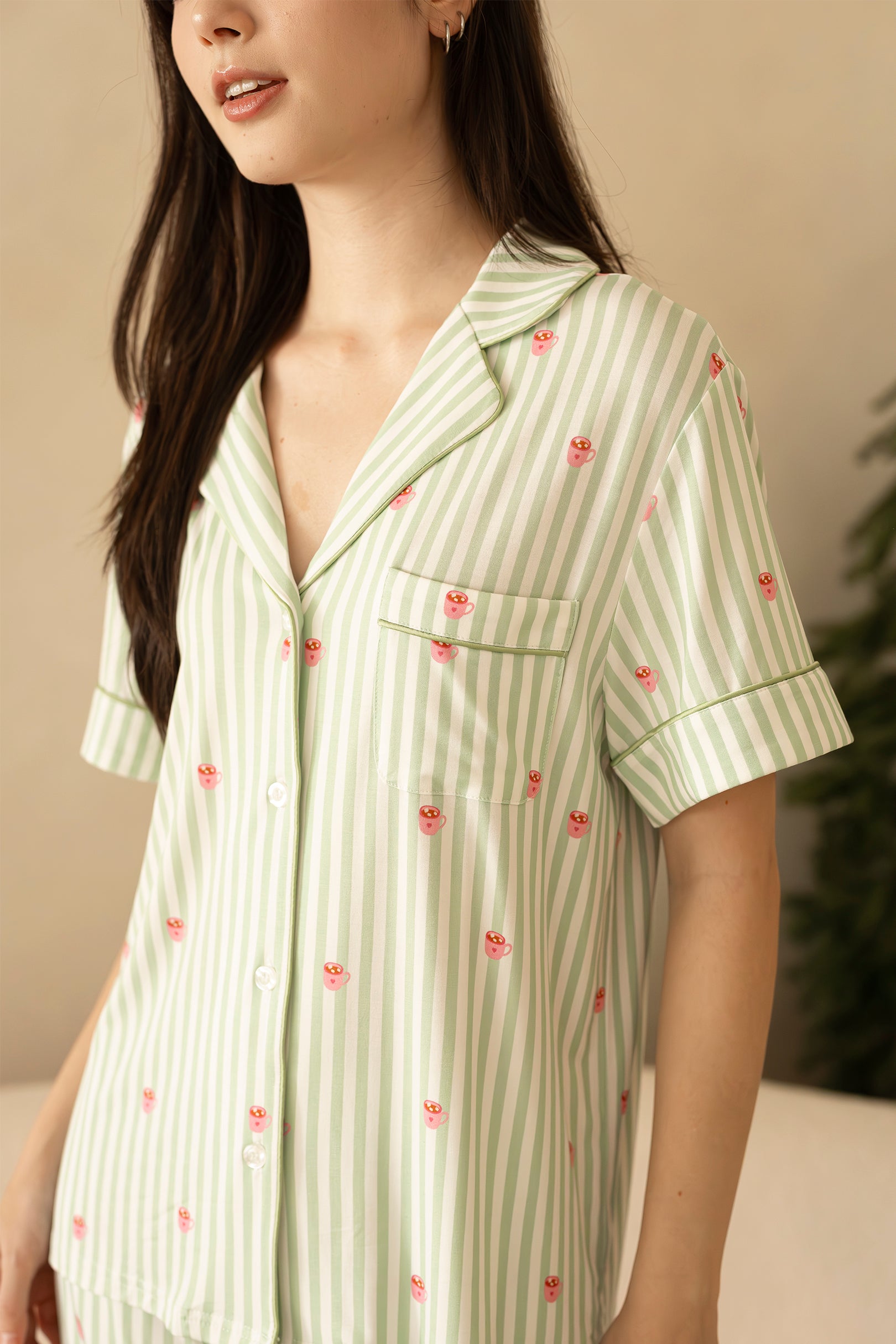 Signature Pyjamas Set in Hot Chocolate Avenue