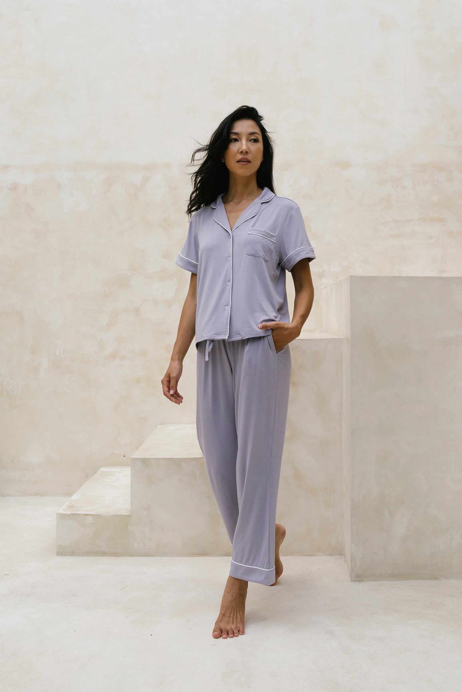 Signature (Pants Set) Pyjamas Pants in Lilac Grey