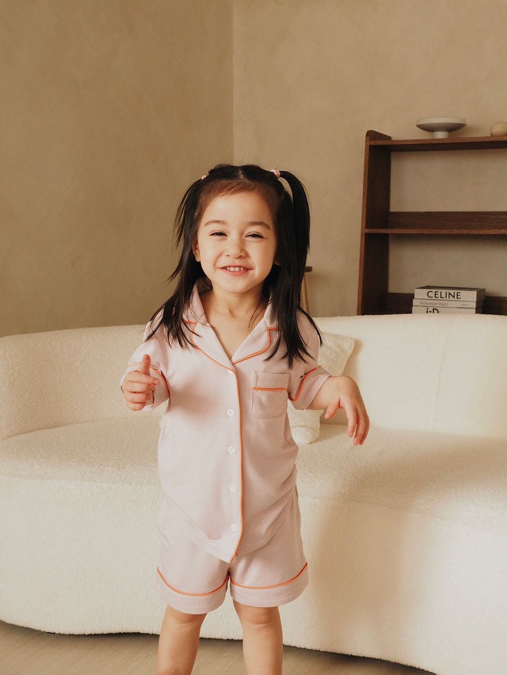 Mini Signature Pyjamas Set in Spring Pink