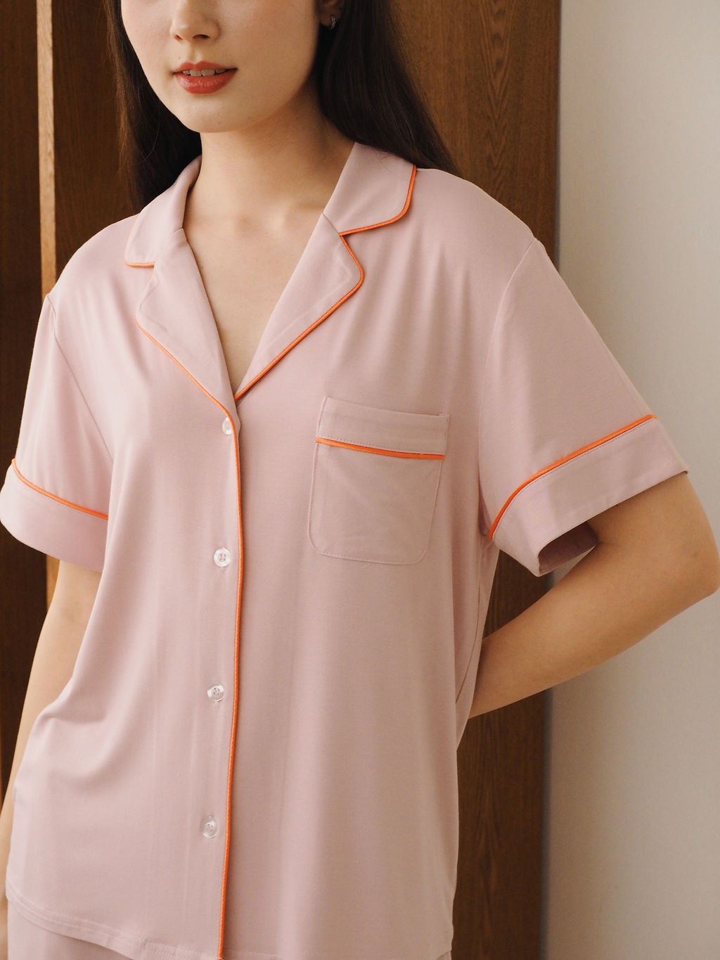 Signature Pyjamas Shirt in Spring Pink