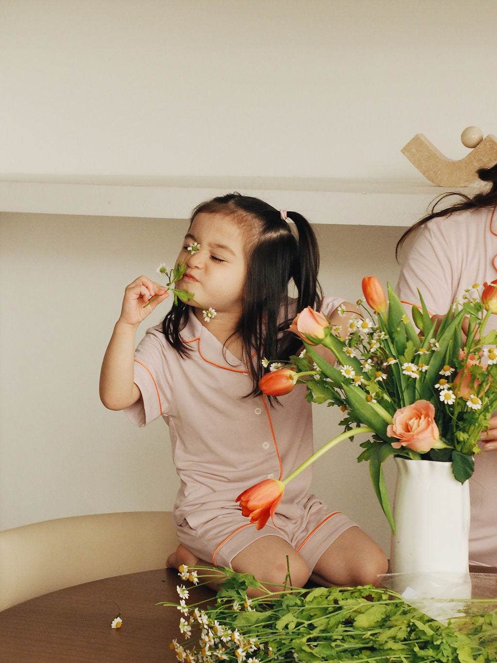 Mini Signature Pyjamas Set in Spring Pink