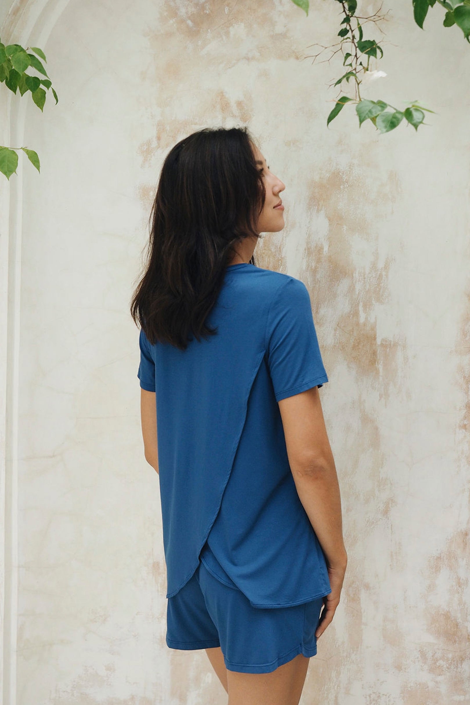 Supportive Mysa Lounge Shorts in Sunset Blue
