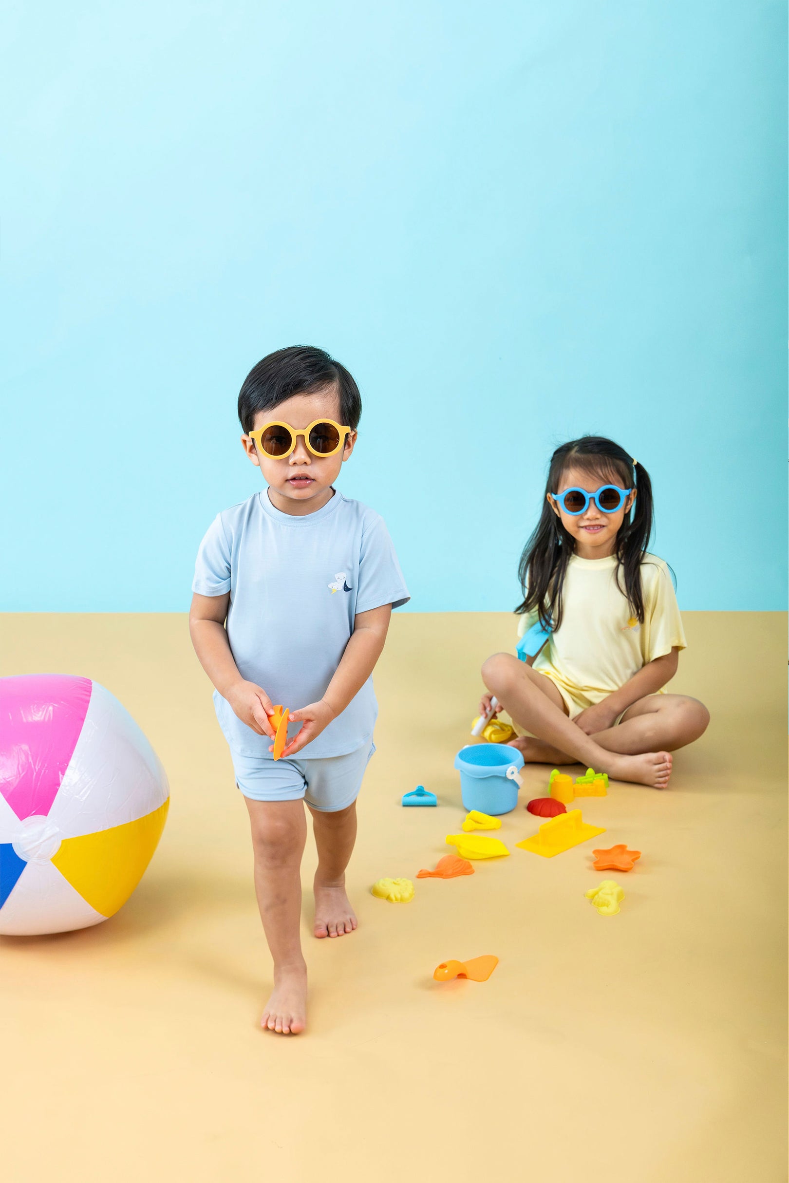 Selenightco x Sheila Sim T-Shirt & Shorts Set in Sky Whisper