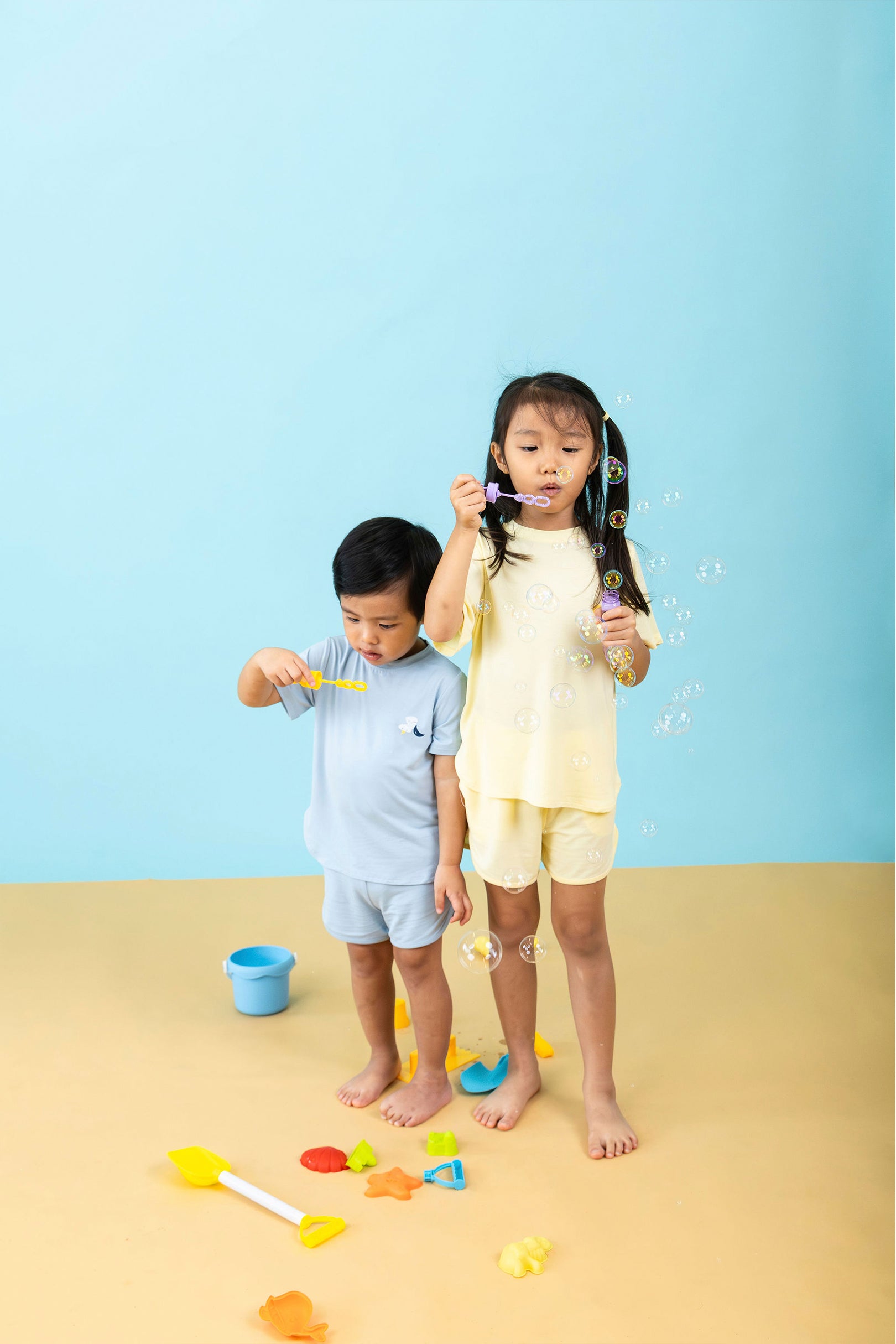 Selenightco x Sheila Sim T-Shirt & Shorts Set in Sky Whisper