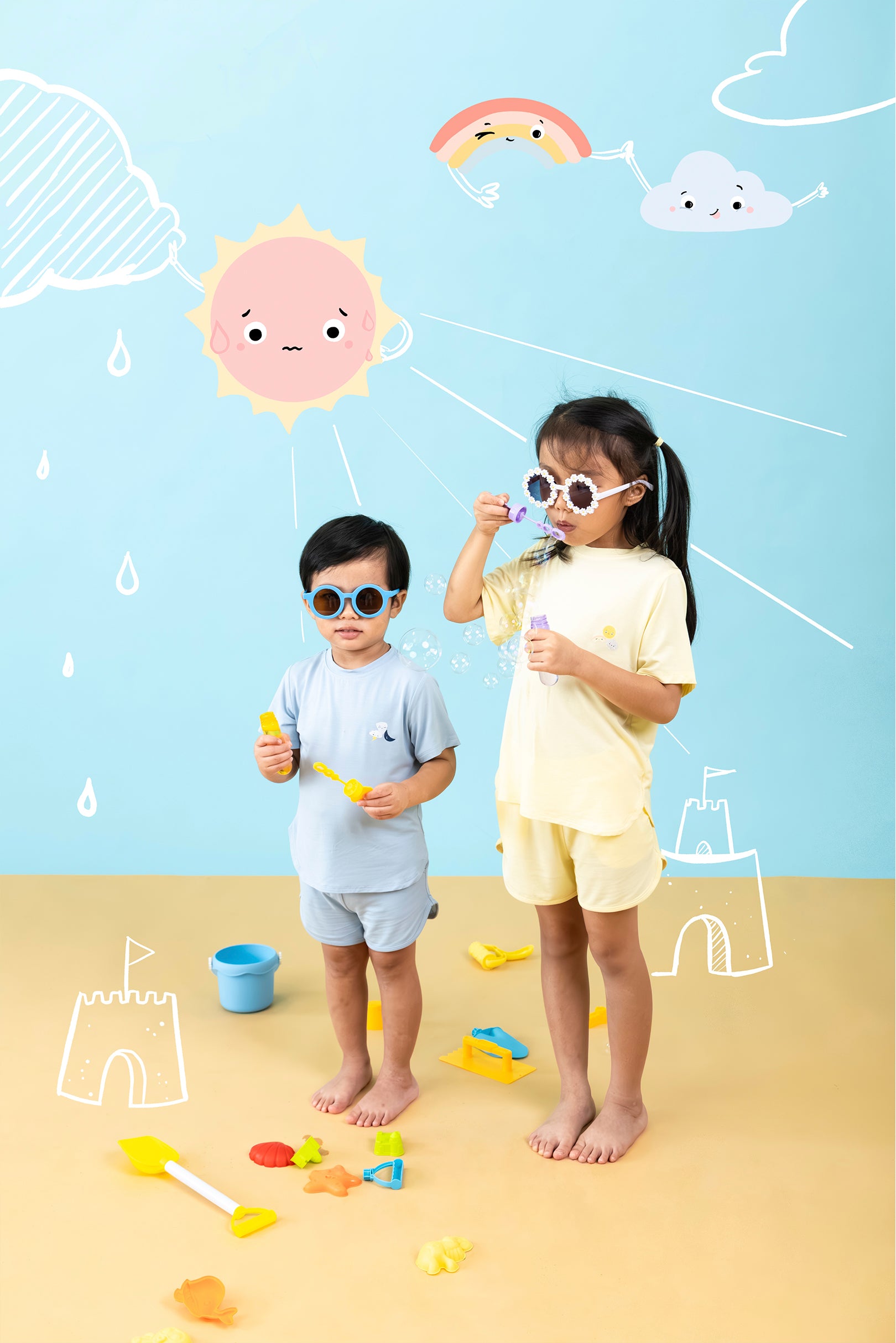 Selenightco x Sheila Sim T-Shirt & Shorts Set in Sunbeam Glow