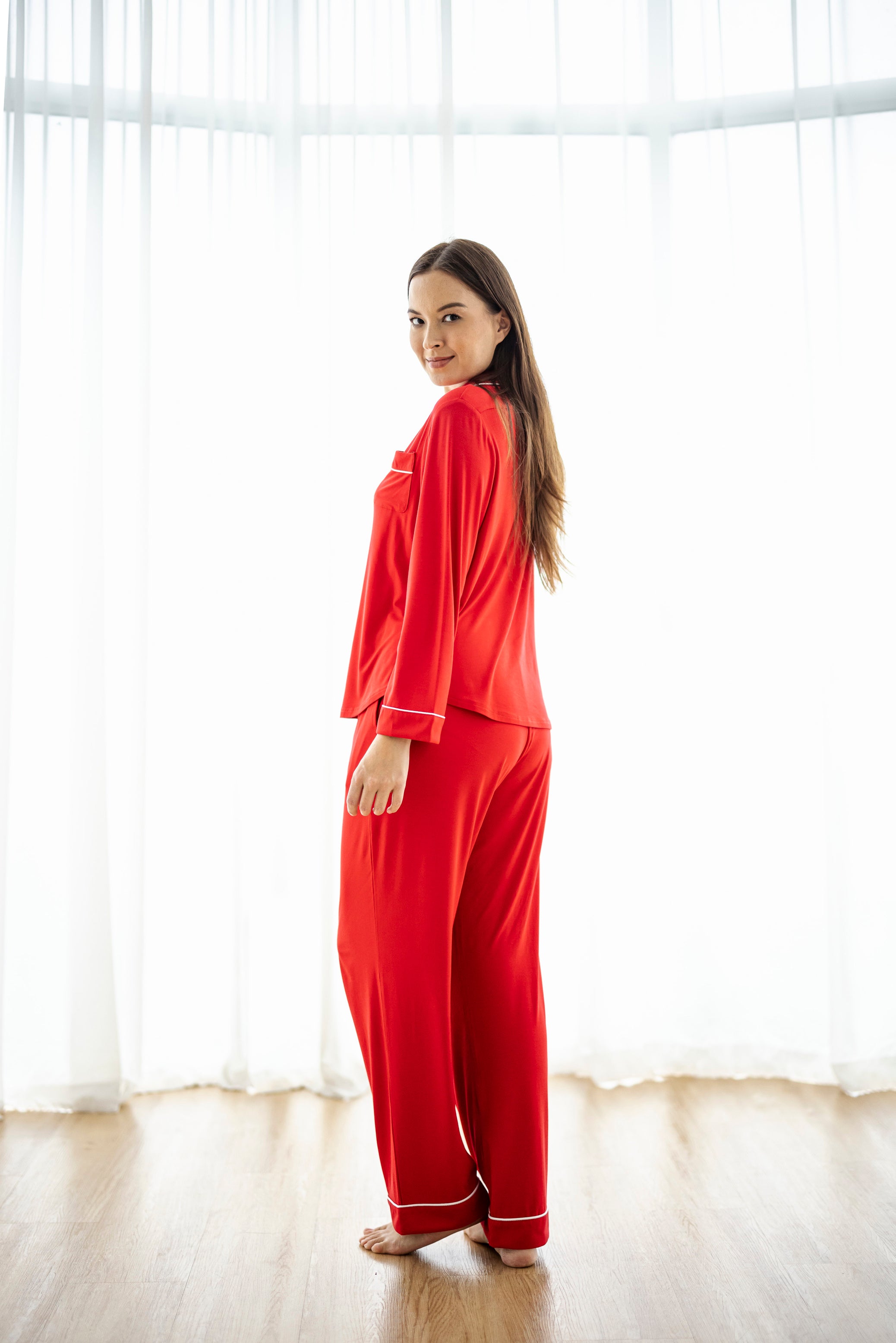 Signature Long Pyjamas Pants in Scarlet Red