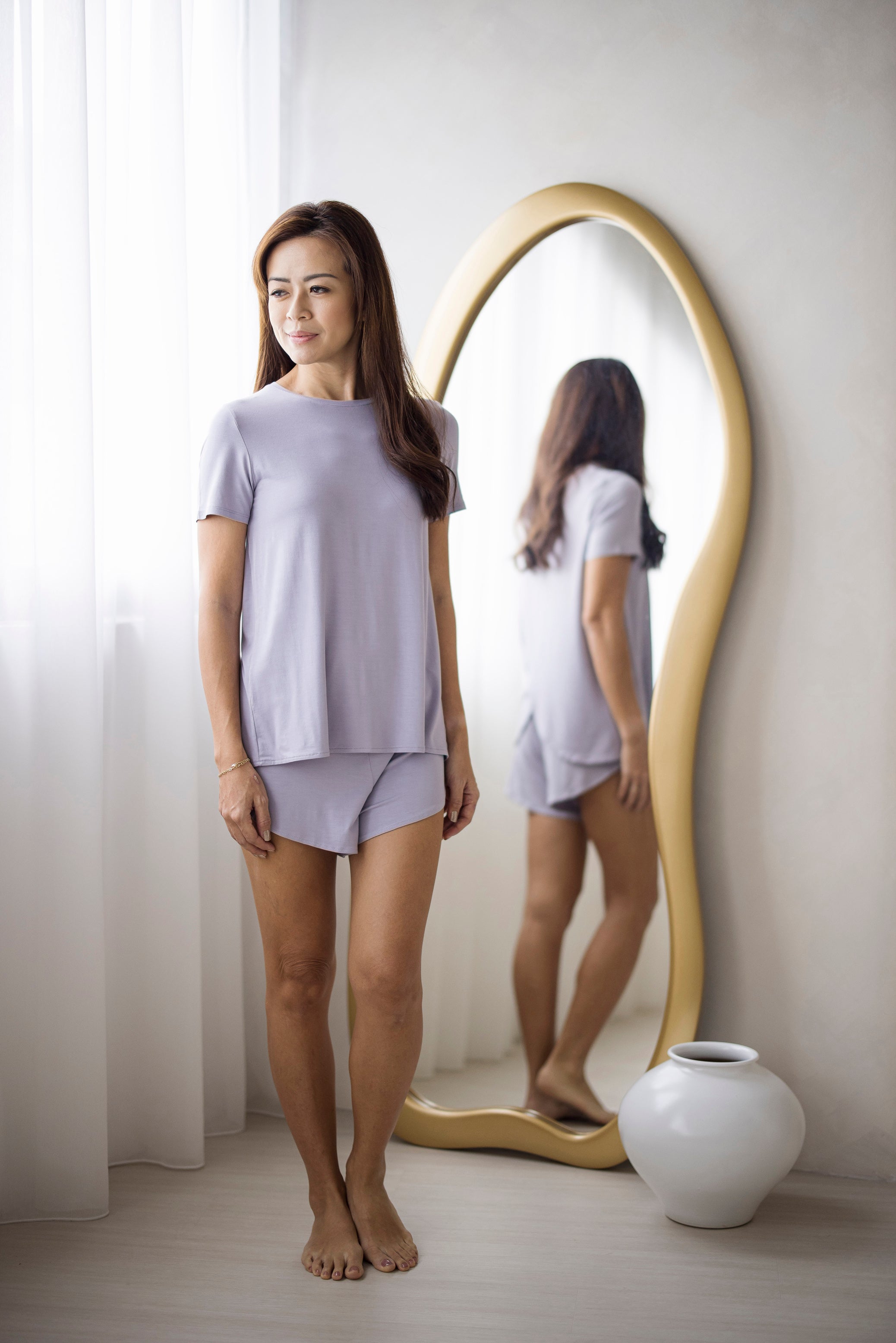 Mysa Lounge Shorts in Lilac Grey