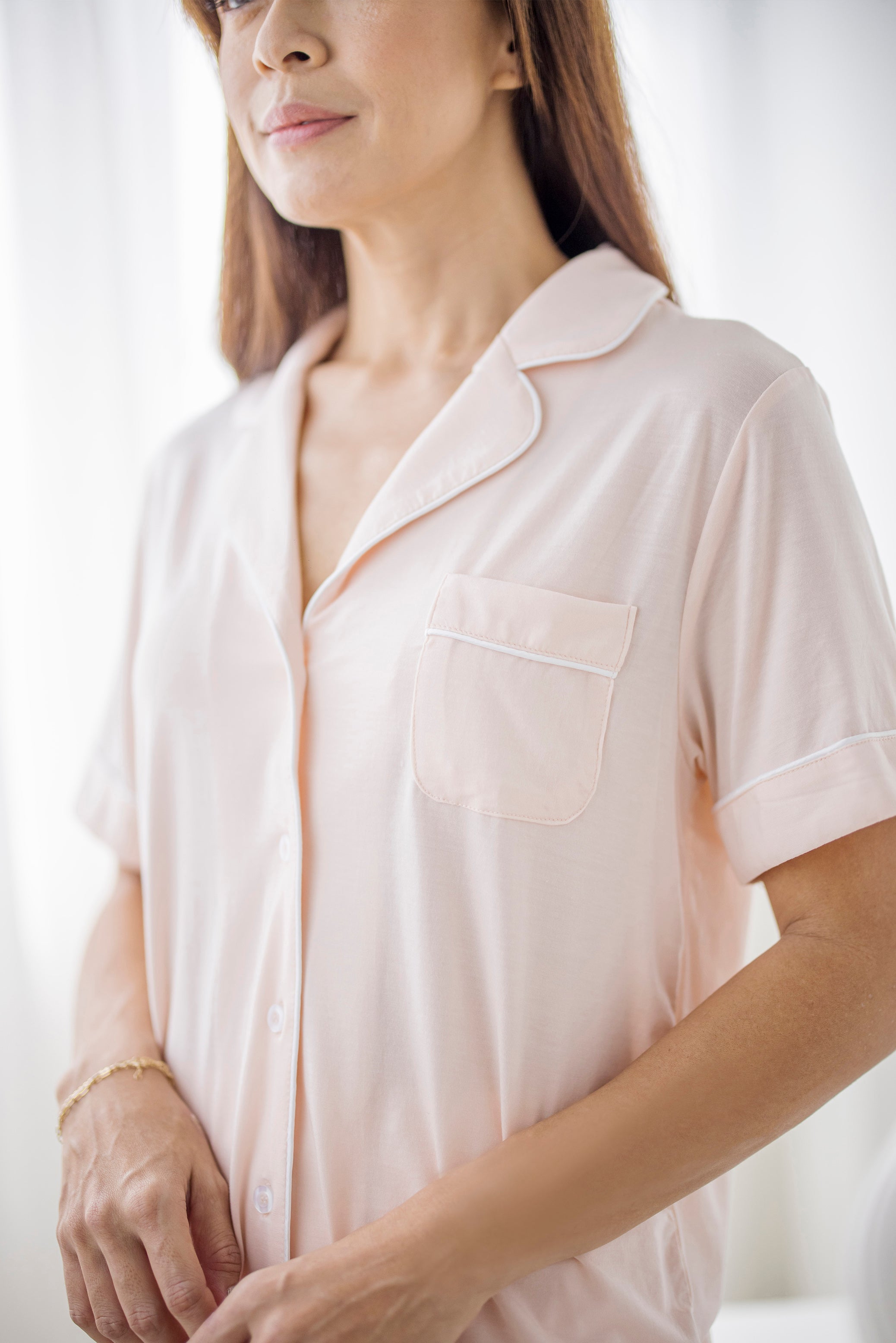 Signature Pyjamas Set in Seashell Pink