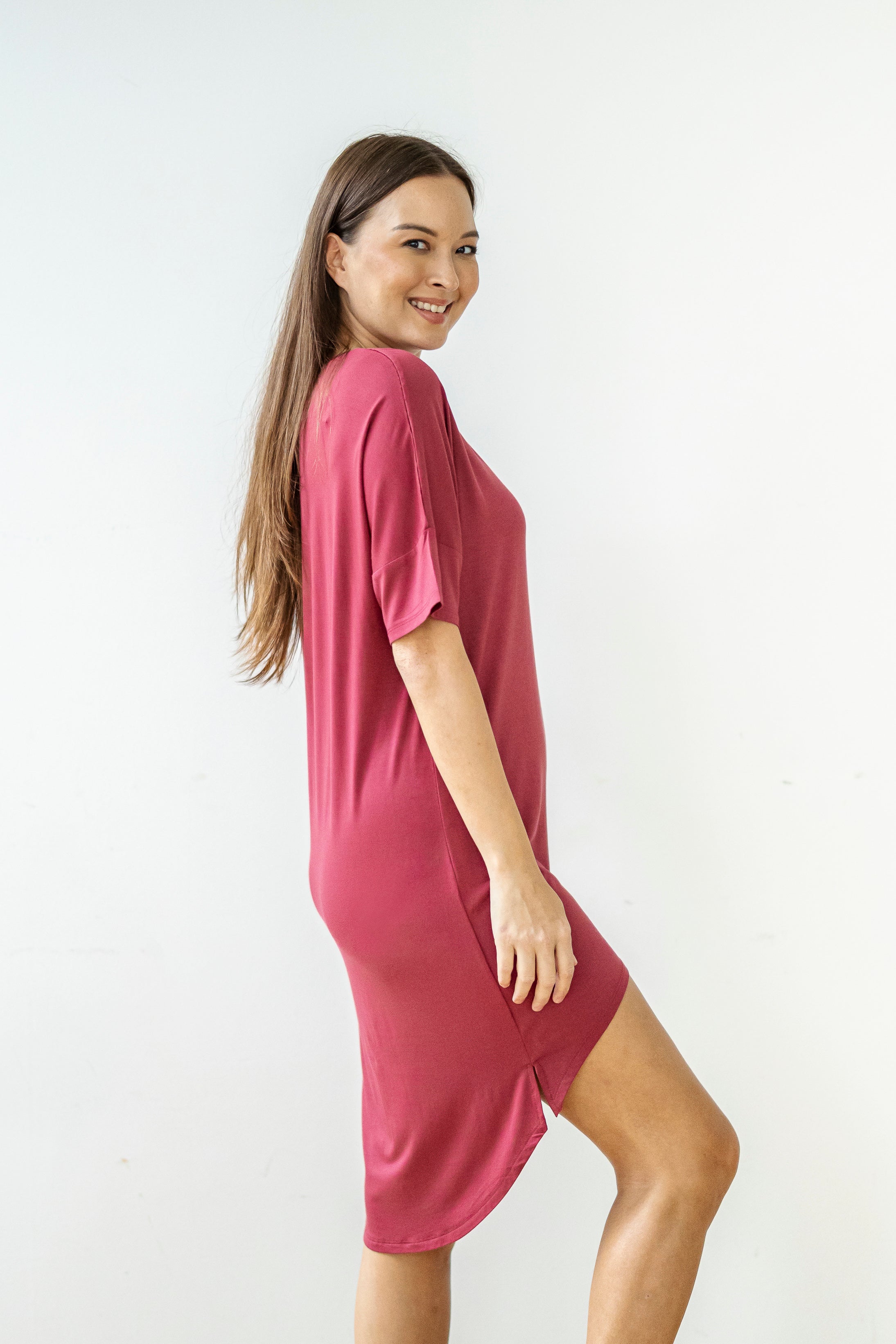 Mysa Lounge Dress in Burnt Sienna
