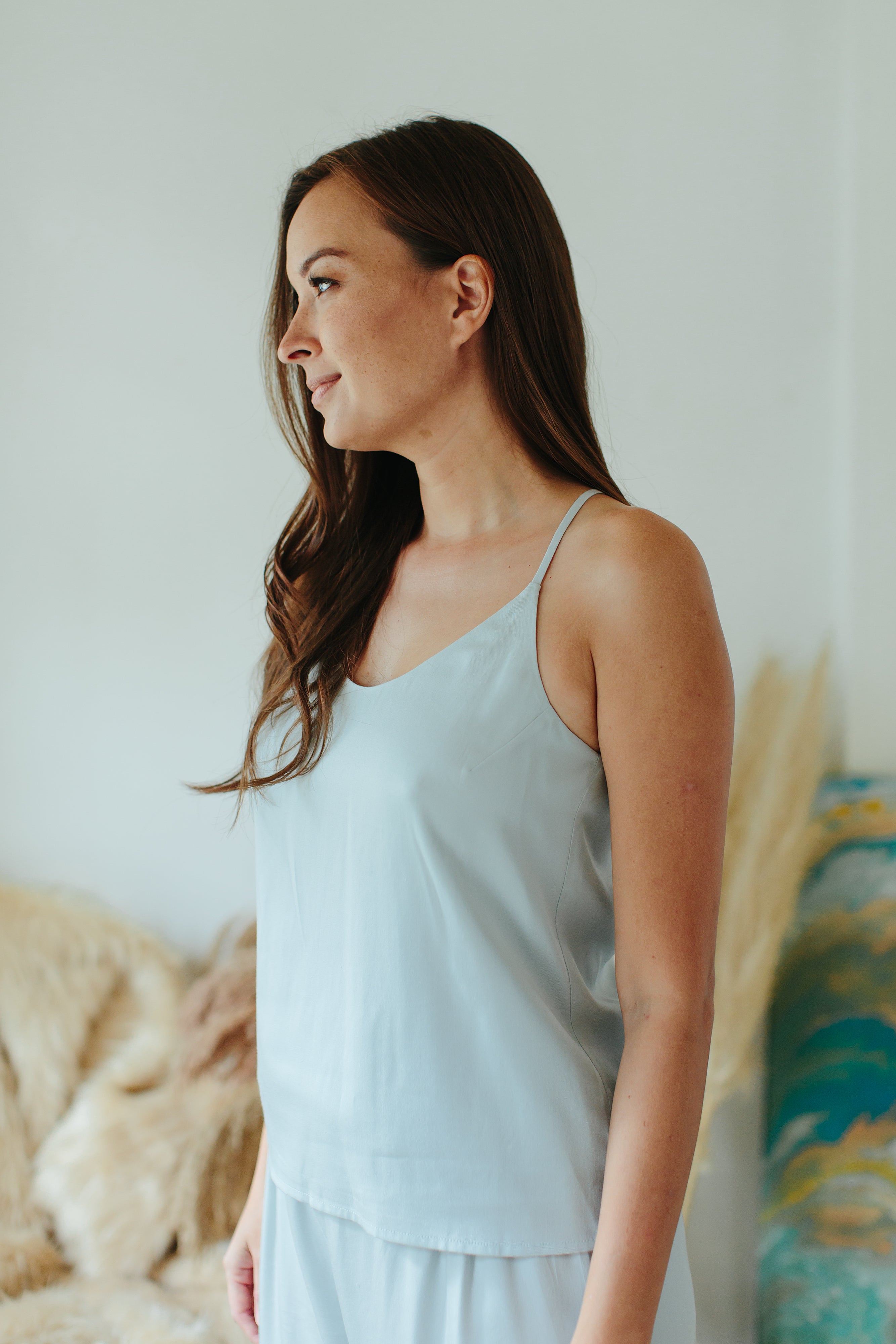SIGNATURE RACERBACK CAMISOLE in Slate Blue