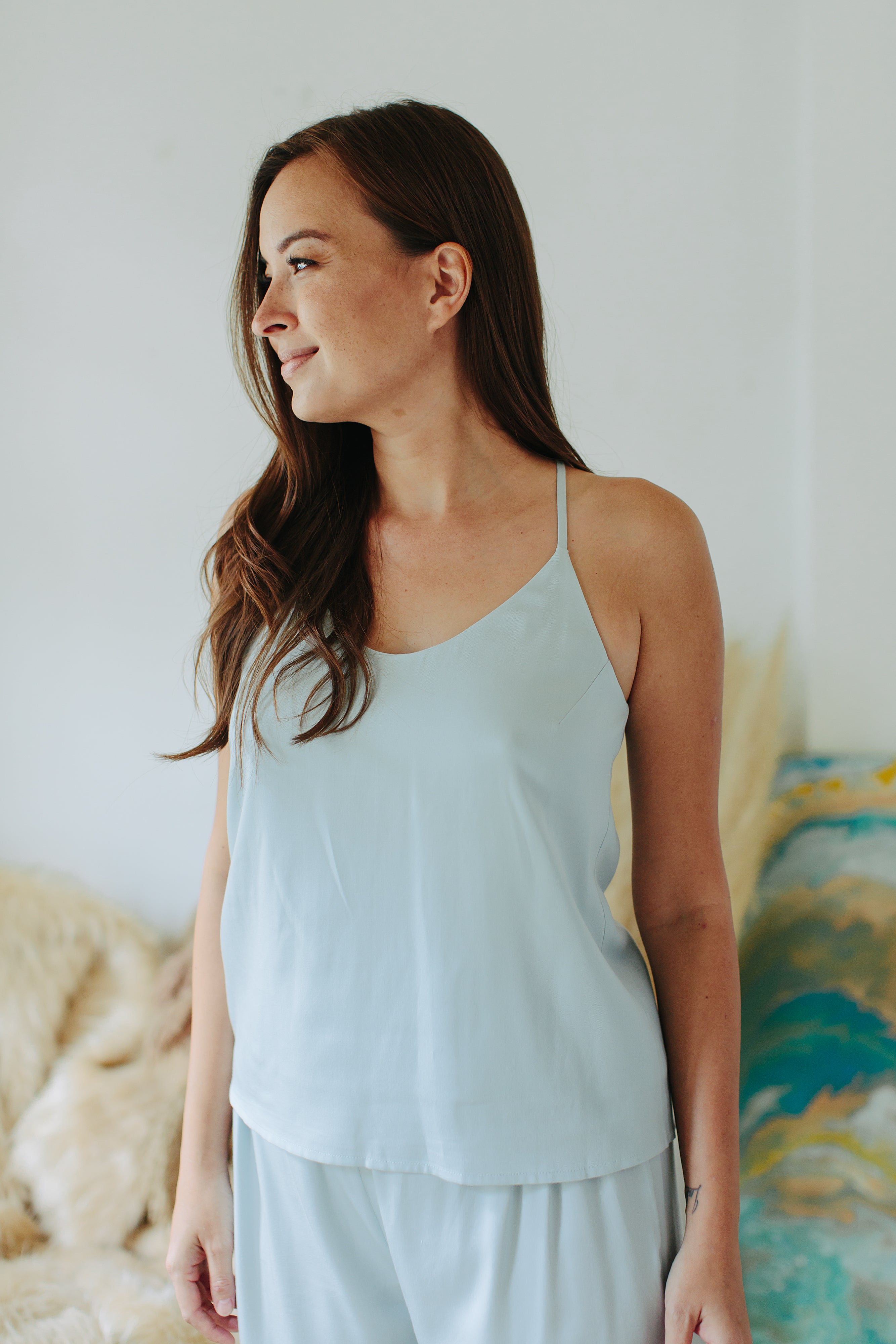 SIGNATURE RACERBACK CAMISOLE in Slate Blue