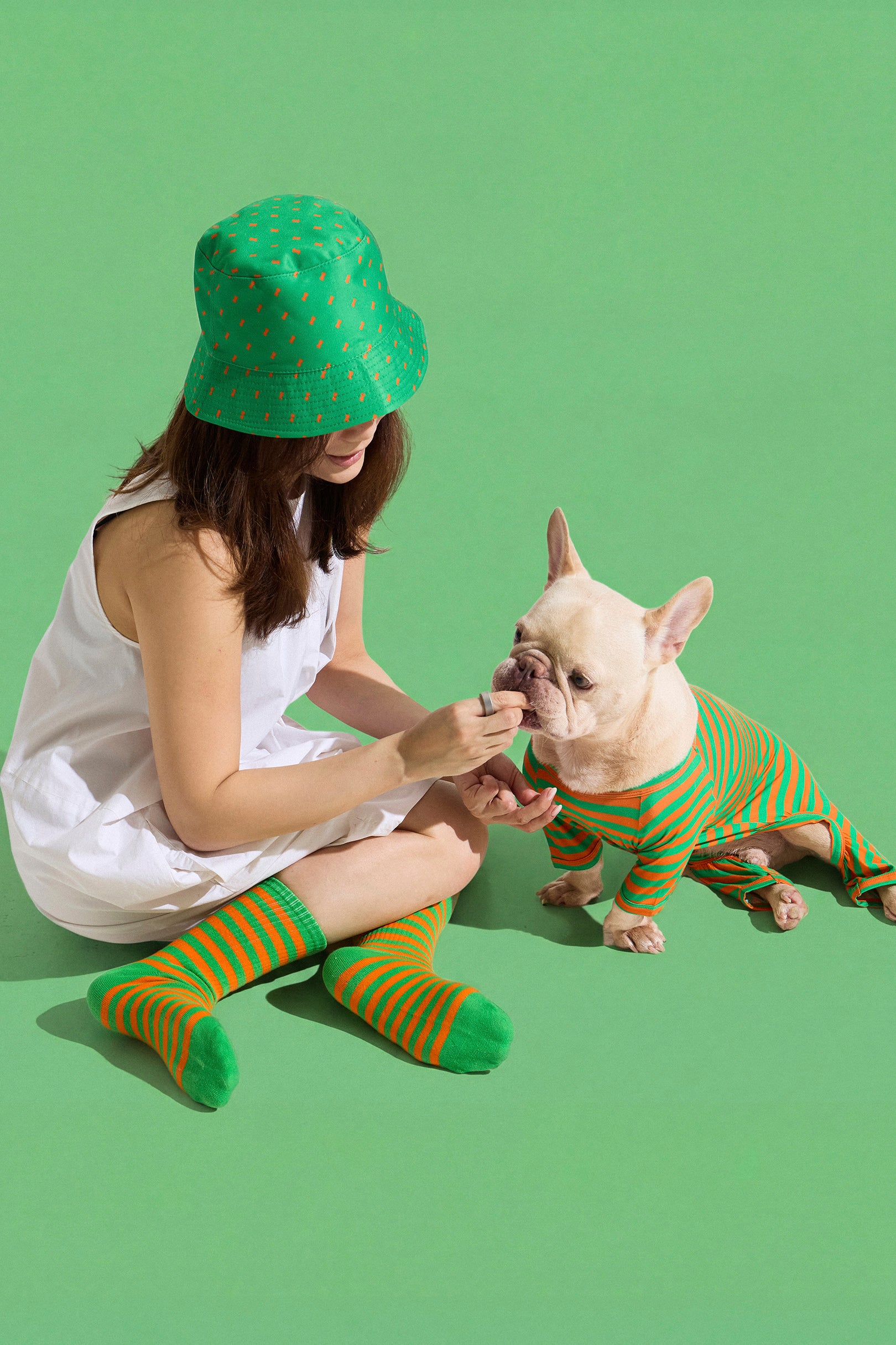 Selenight Co x Pat Law Crew Socks in Carrot