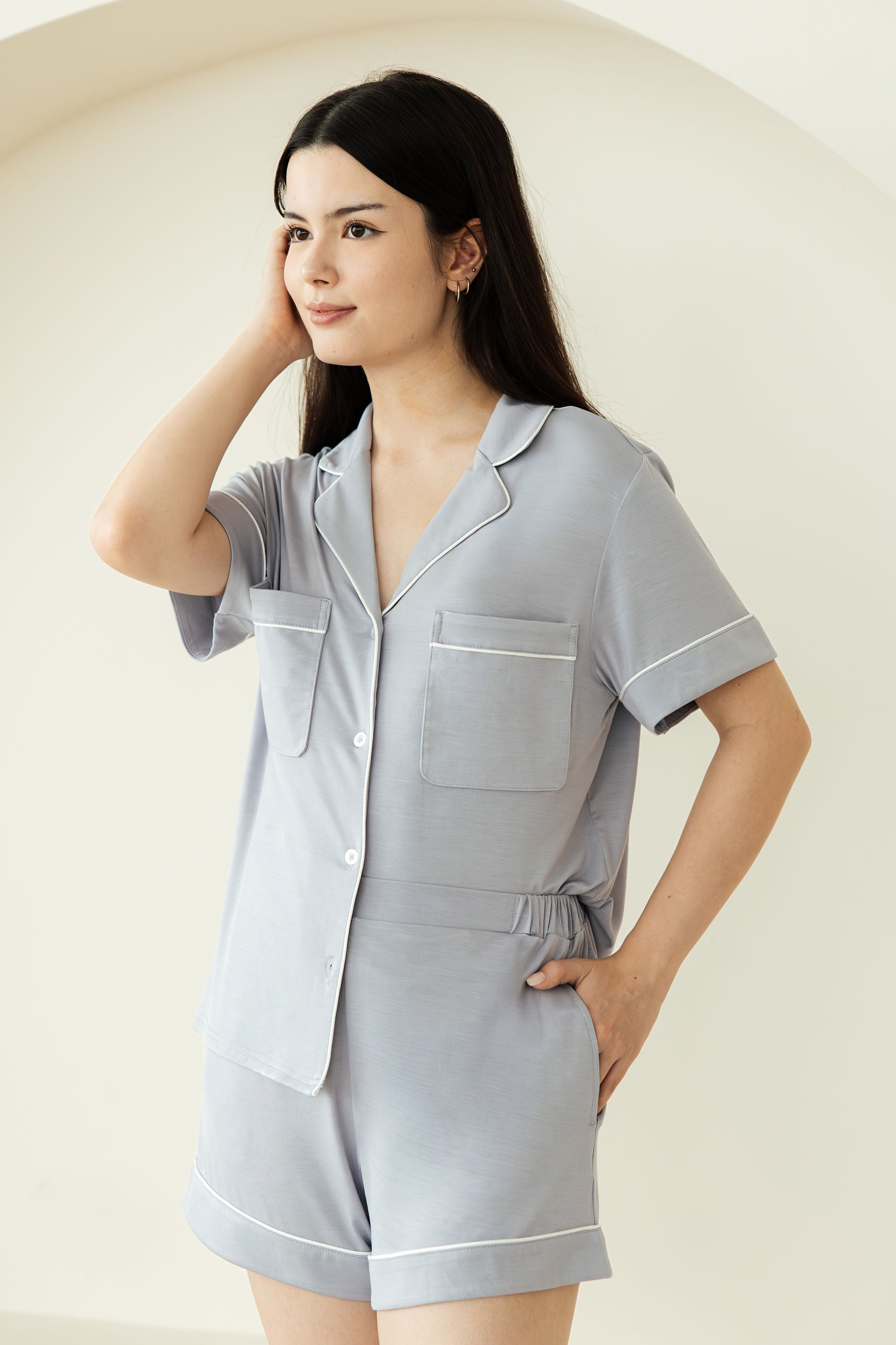 Signature CloudLined Pyjamas Set in Lilac Grey