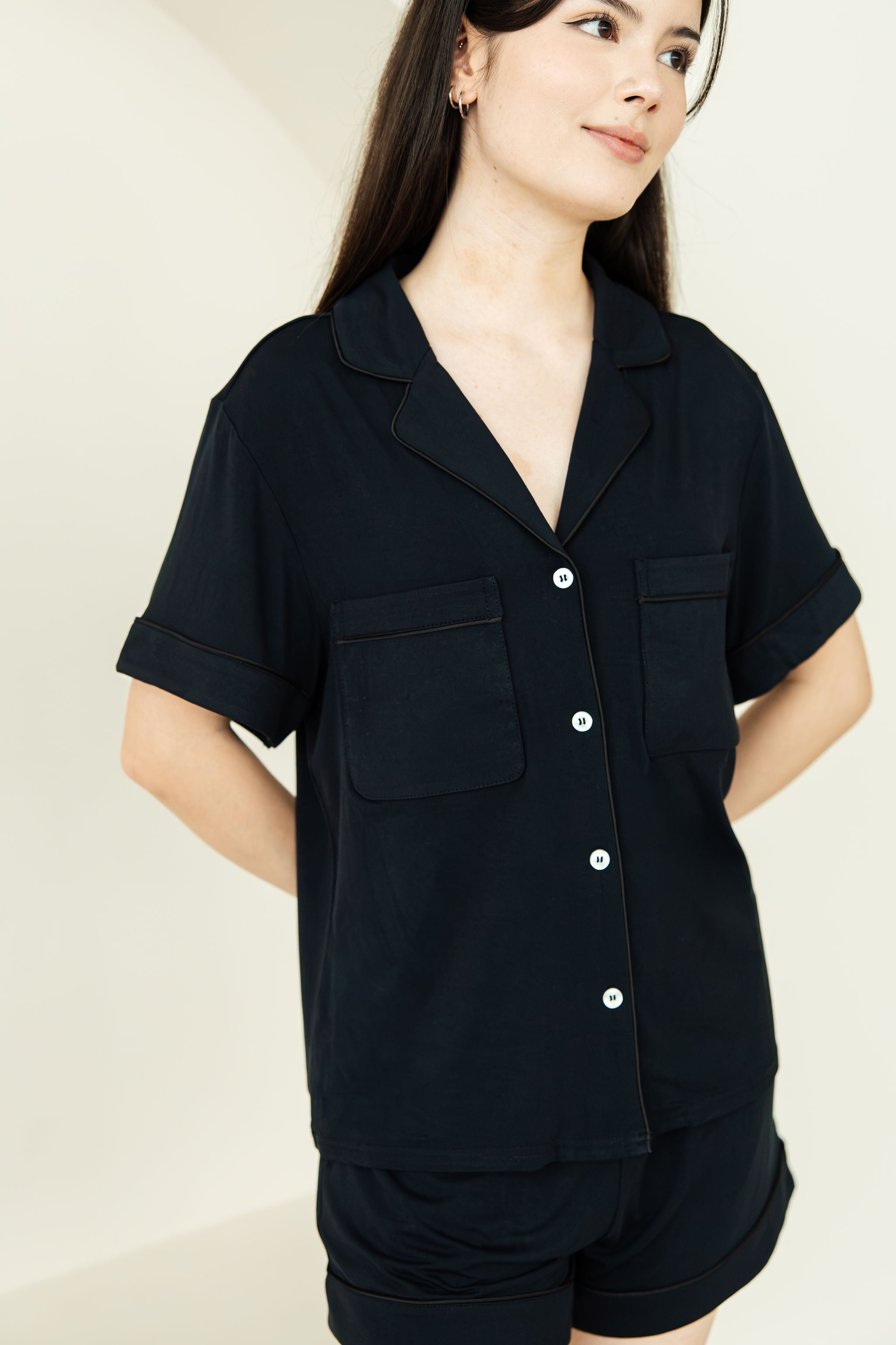 Signature CloudLined Pyjamas Set in Noir