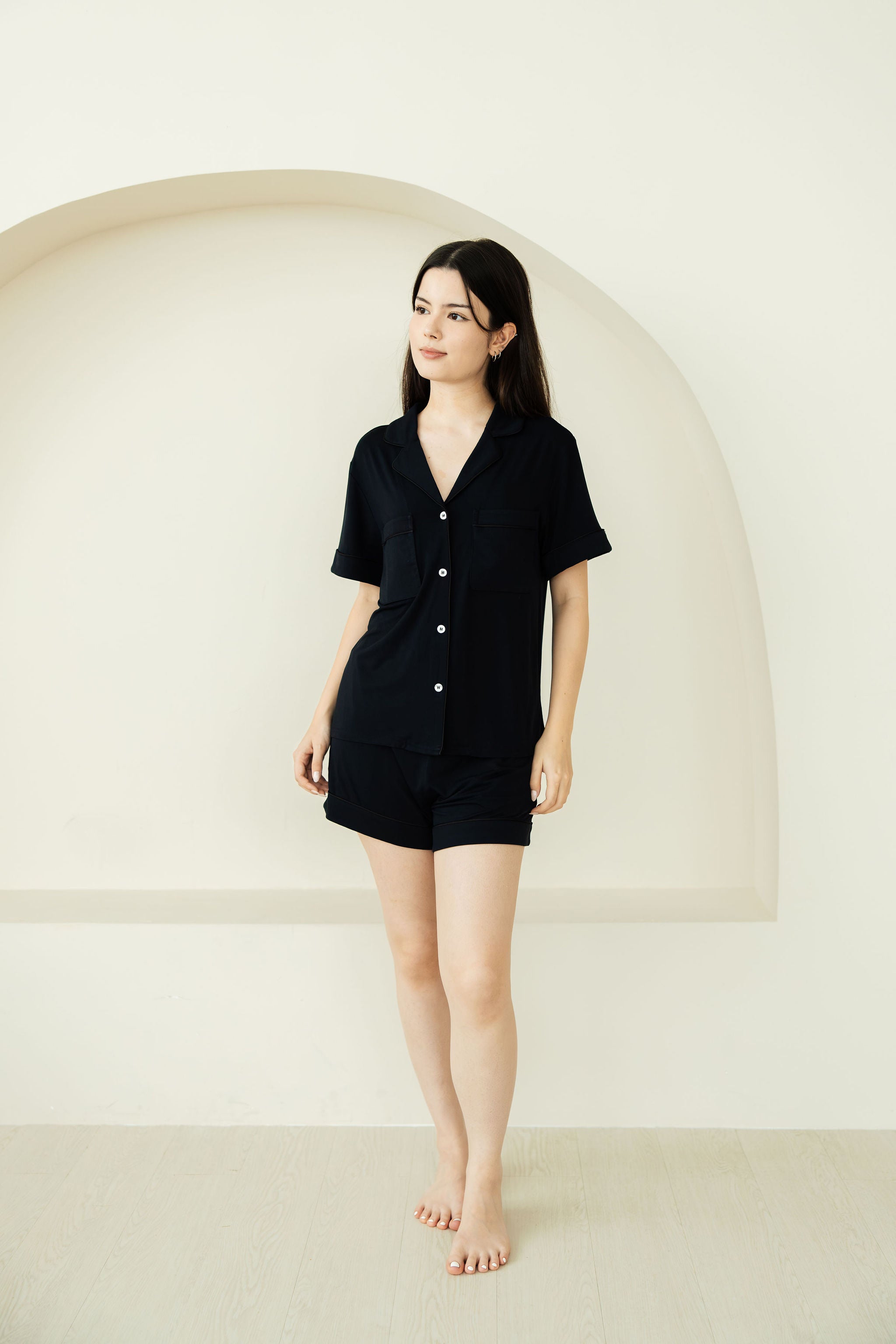 Signature CloudLined Pyjamas Shirt in Noir