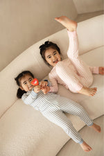 Load image into Gallery viewer, Kids Long Pyjamas Set in Blue Stripes
