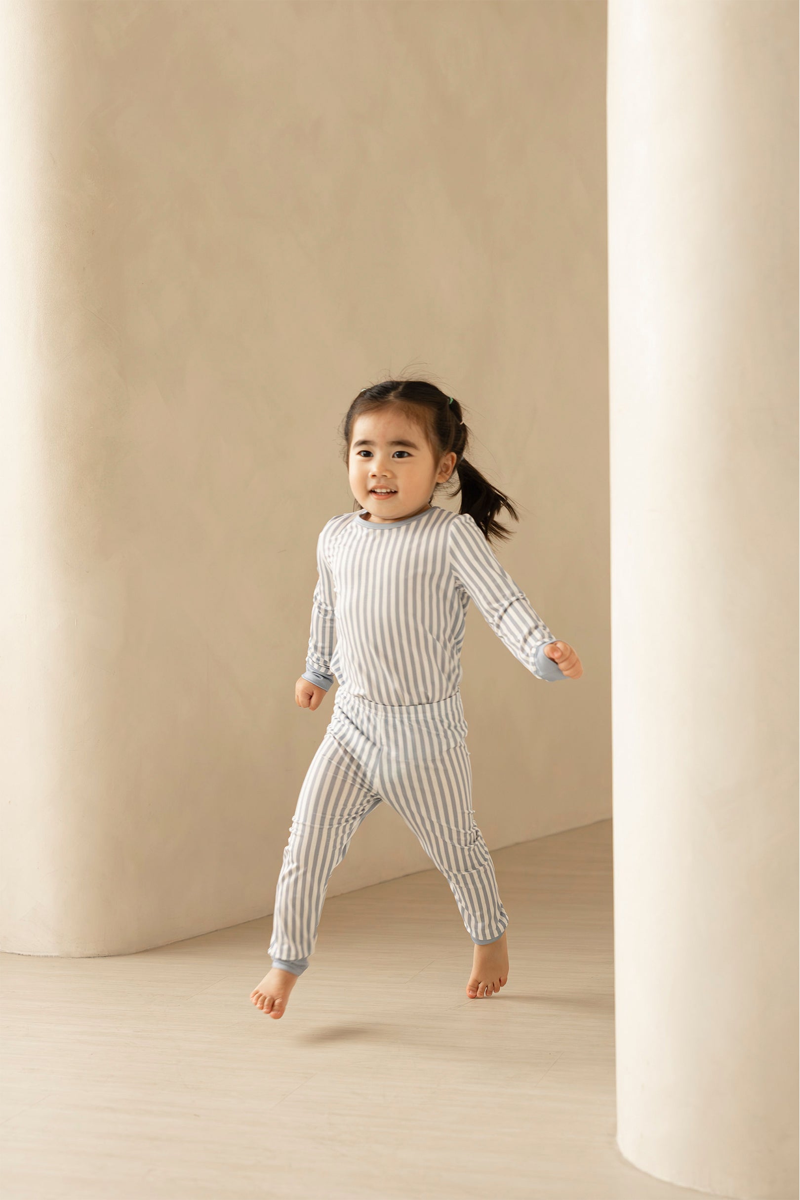 Kids Long Pyjamas Set in Blue Stripes