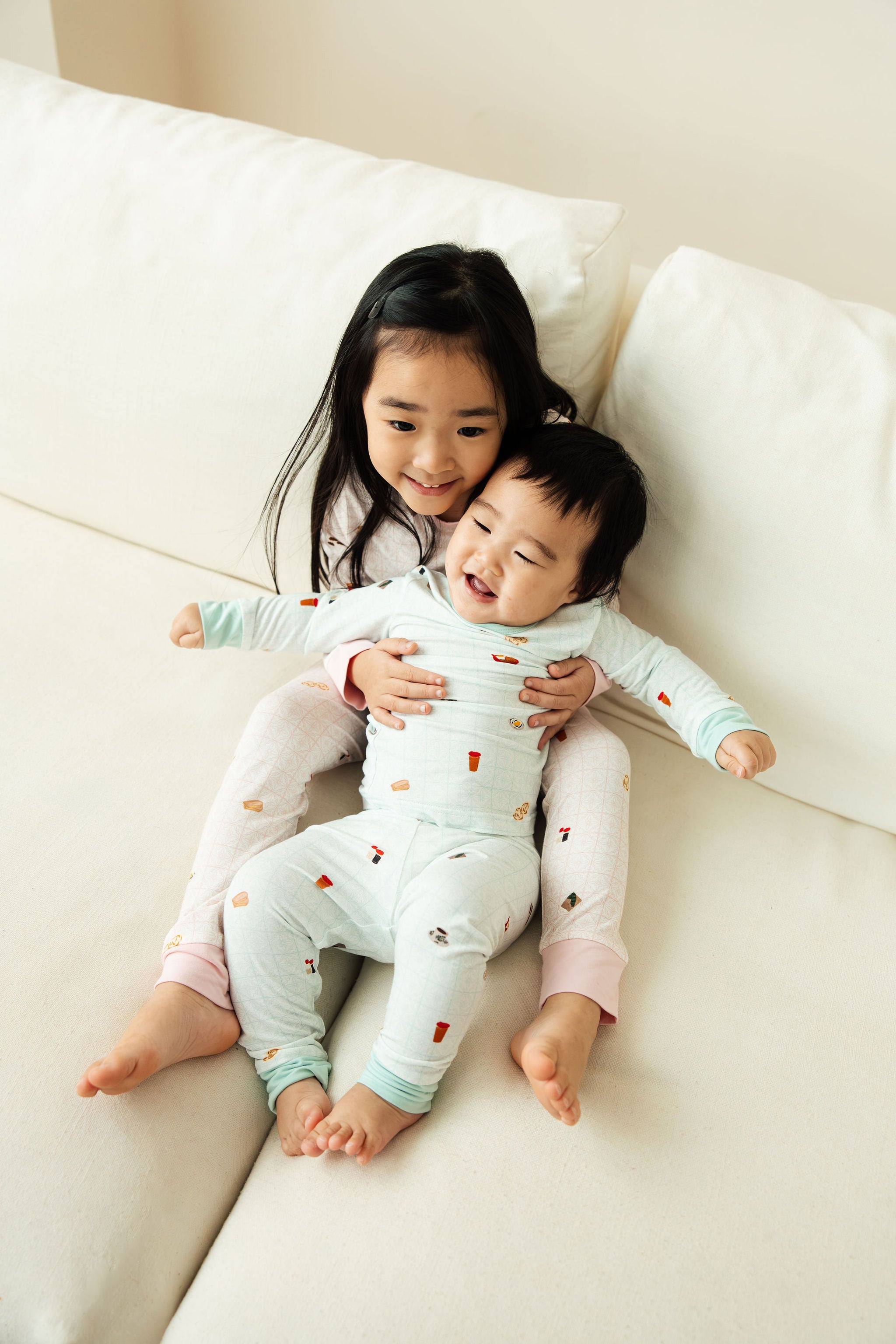 Kids Long Pyjamas Set in Kopitiam Jade