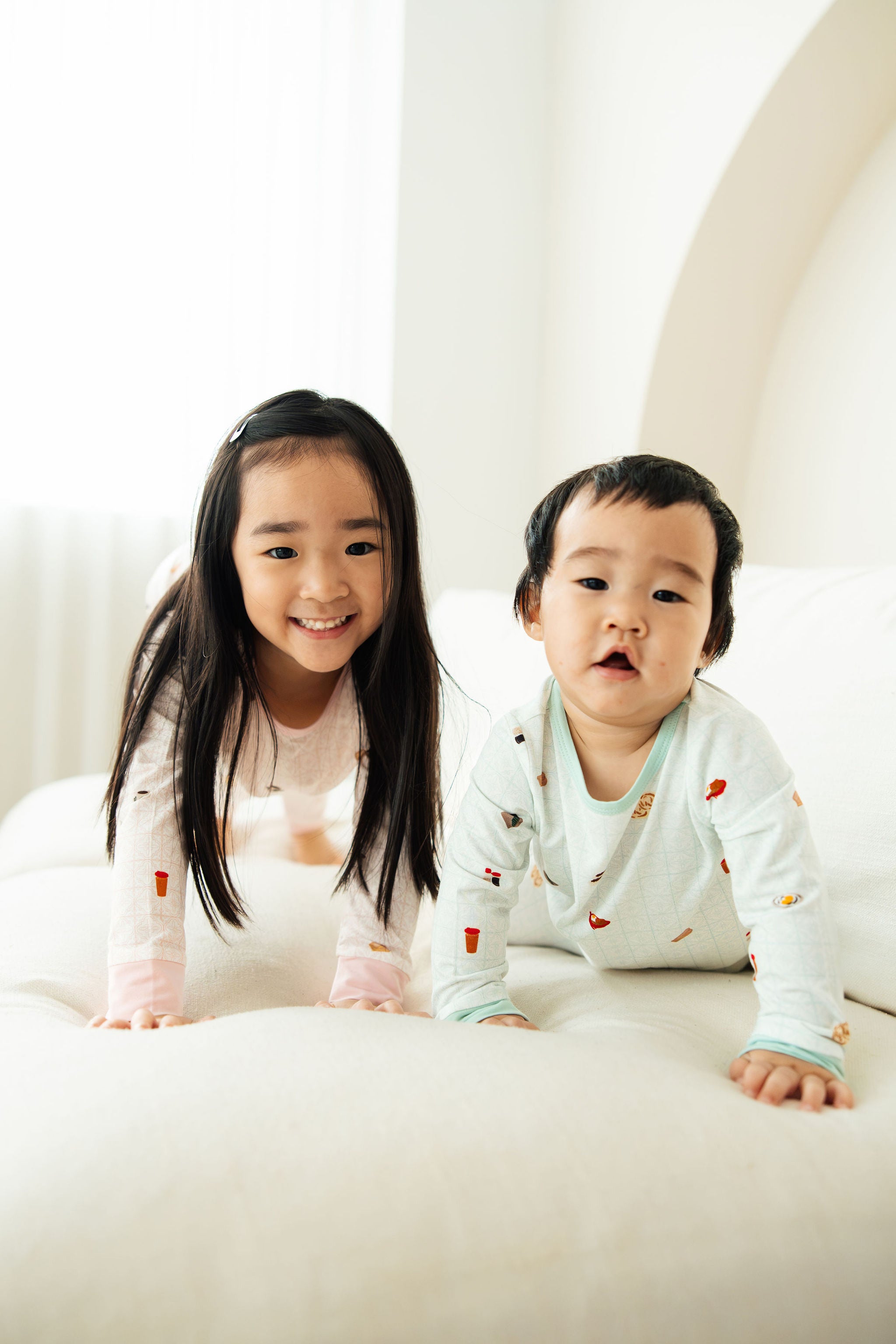 Kids Long Pyjamas Set in Kopitiam Jade