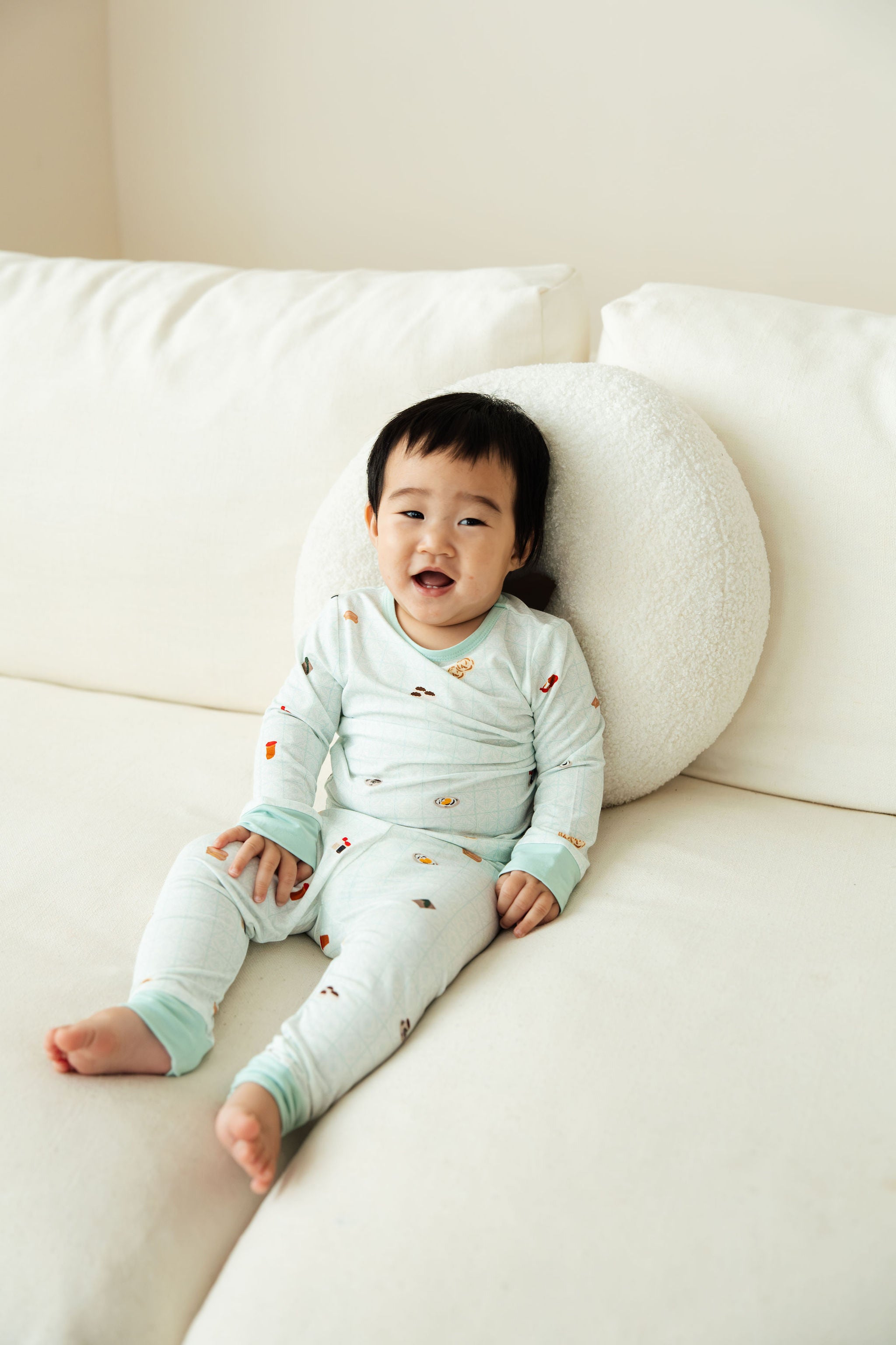 Kids Long Pyjamas Set in Kopitiam Jade