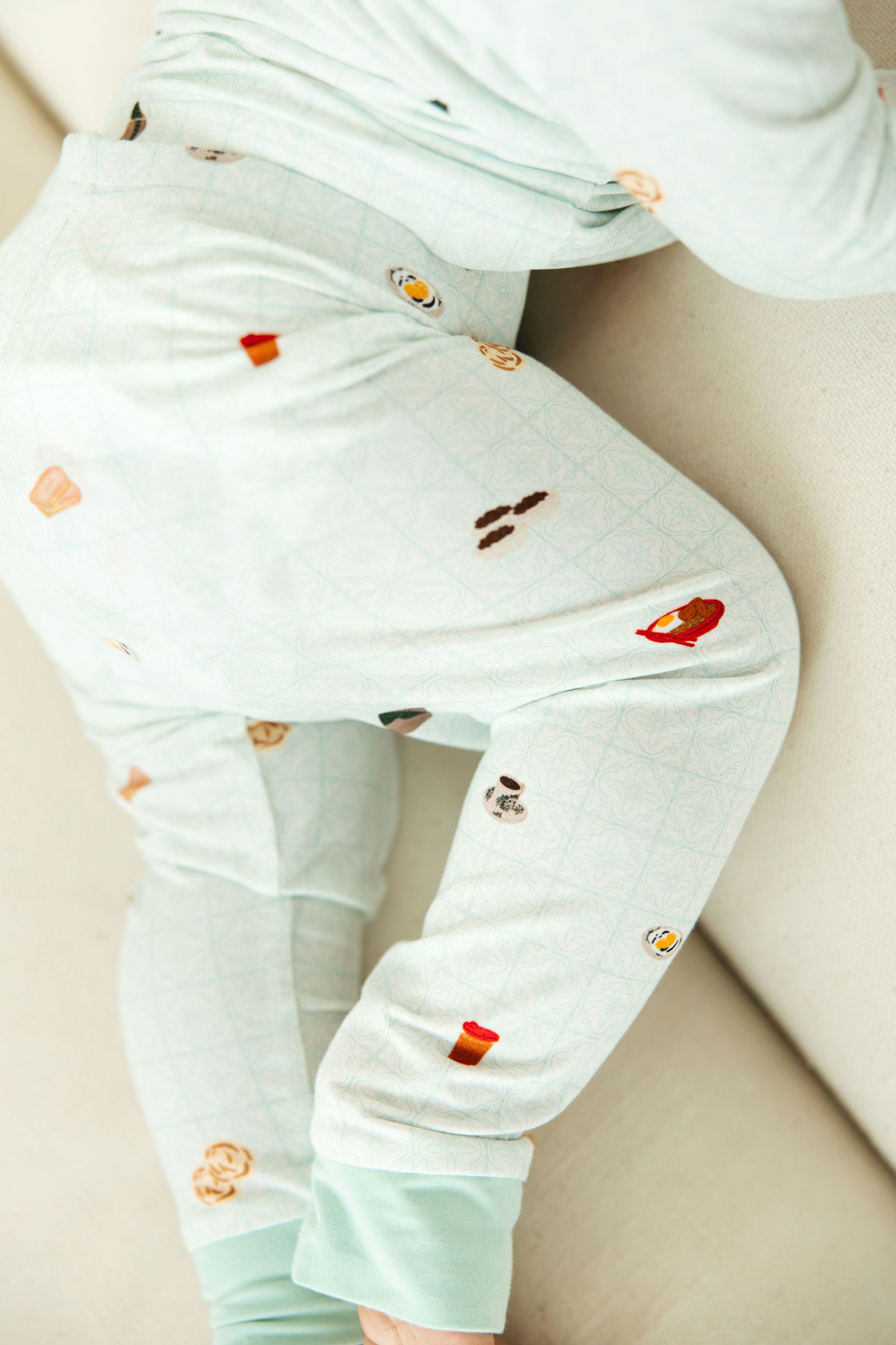 Kids Long Pyjamas Set in Kopitiam Jade