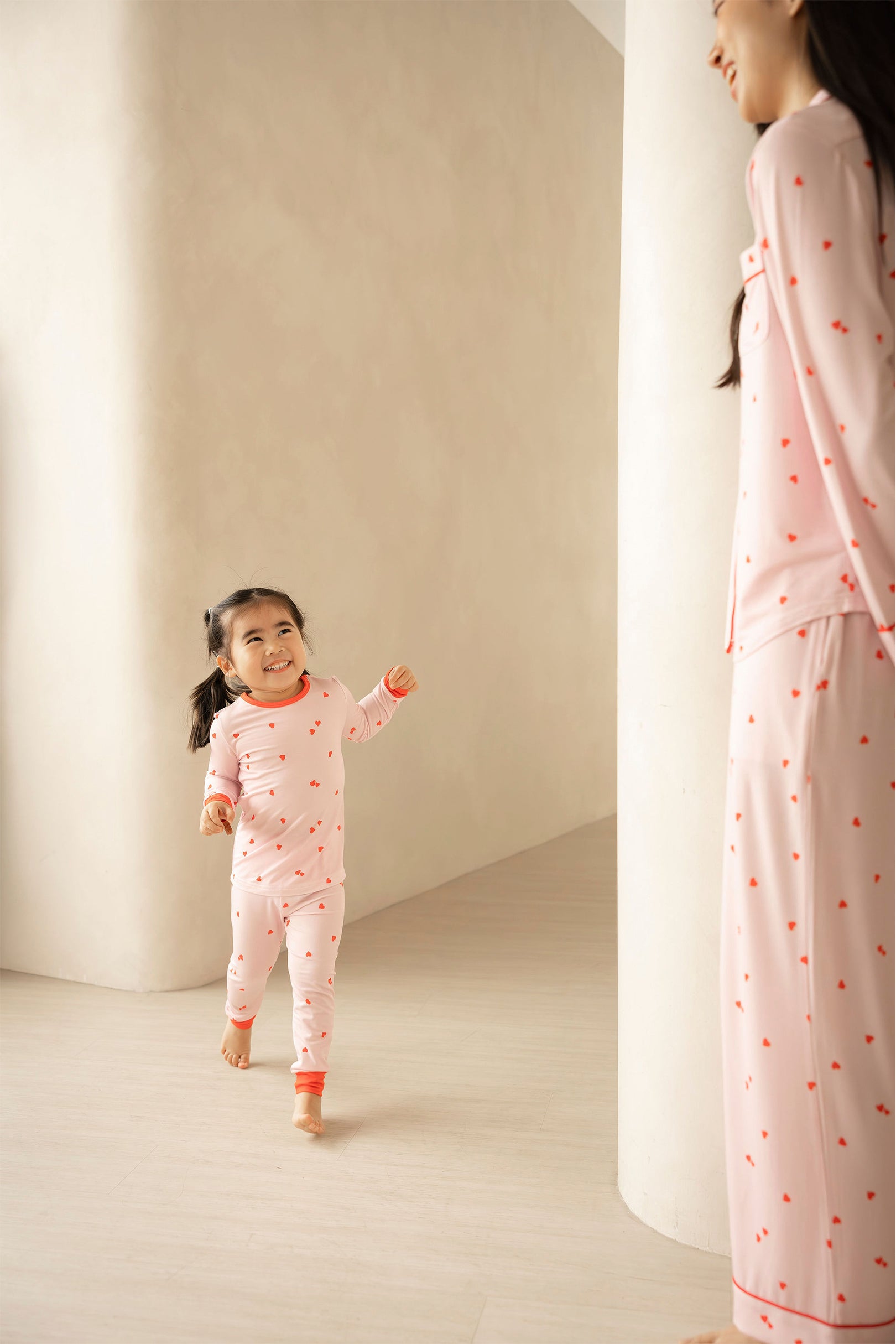 Kids Long Pyjamas Set in Hearts