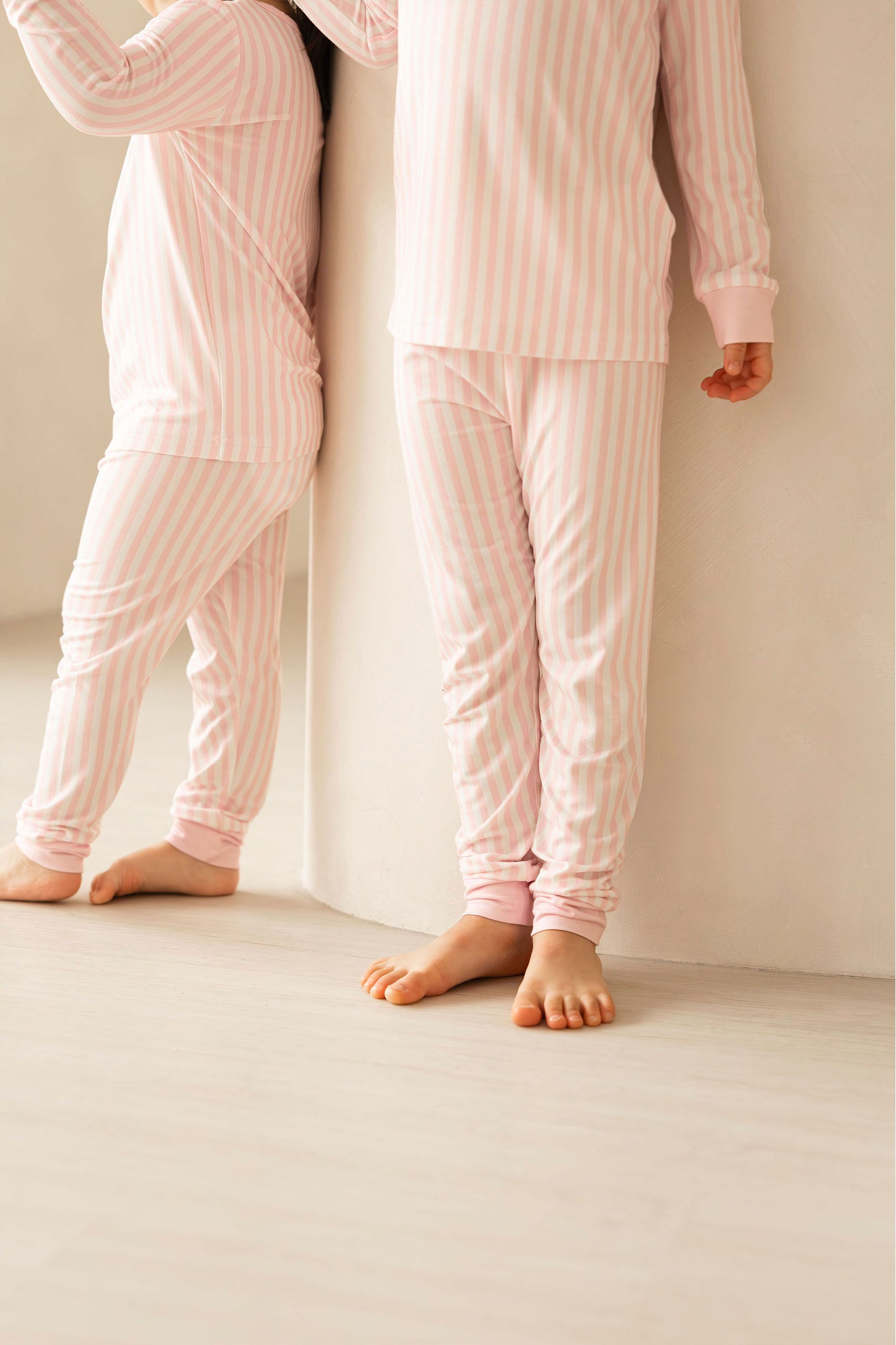 Kids Long Pyjamas Set in Pink Stripes