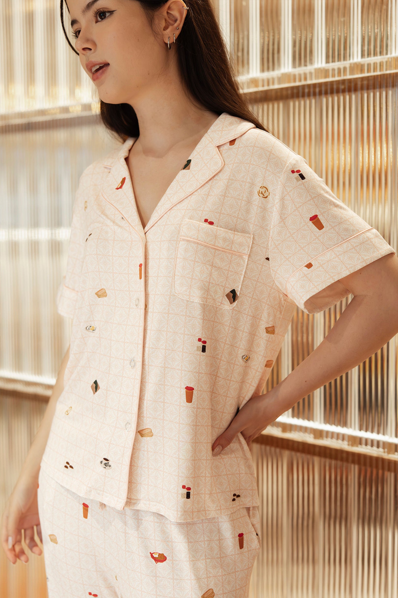 Signature Pants Set in Kopitiam Blush