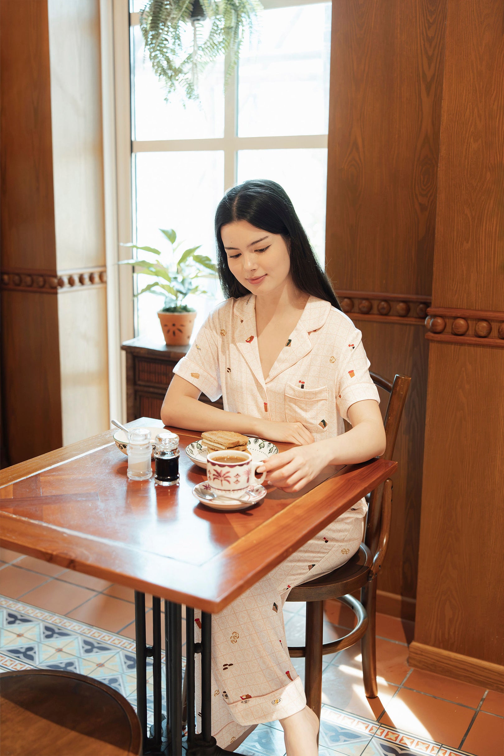 Signature Pants Set in Kopitiam Blush